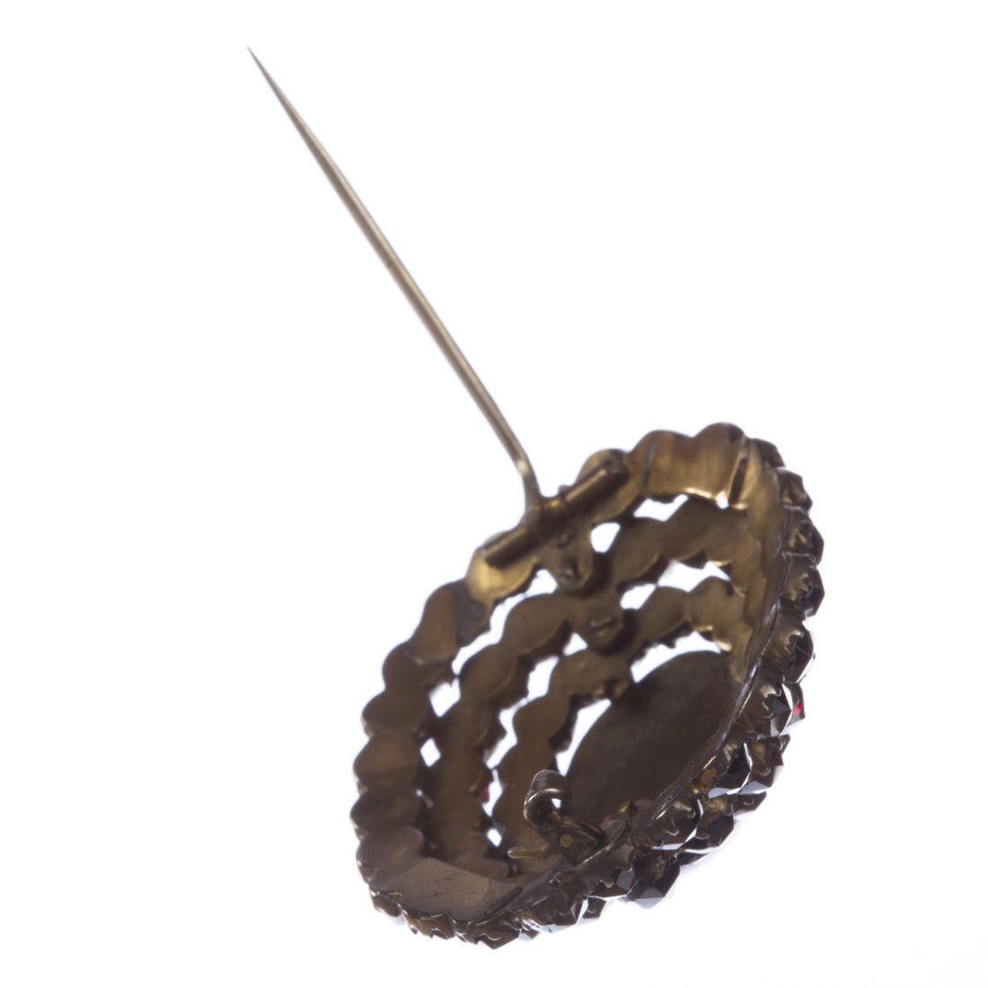 Designer Gold Gilt Bohemian Red Garnet Cabochon and Rose Cut Garnet Size ONE SIZE - 4 Thumbnail