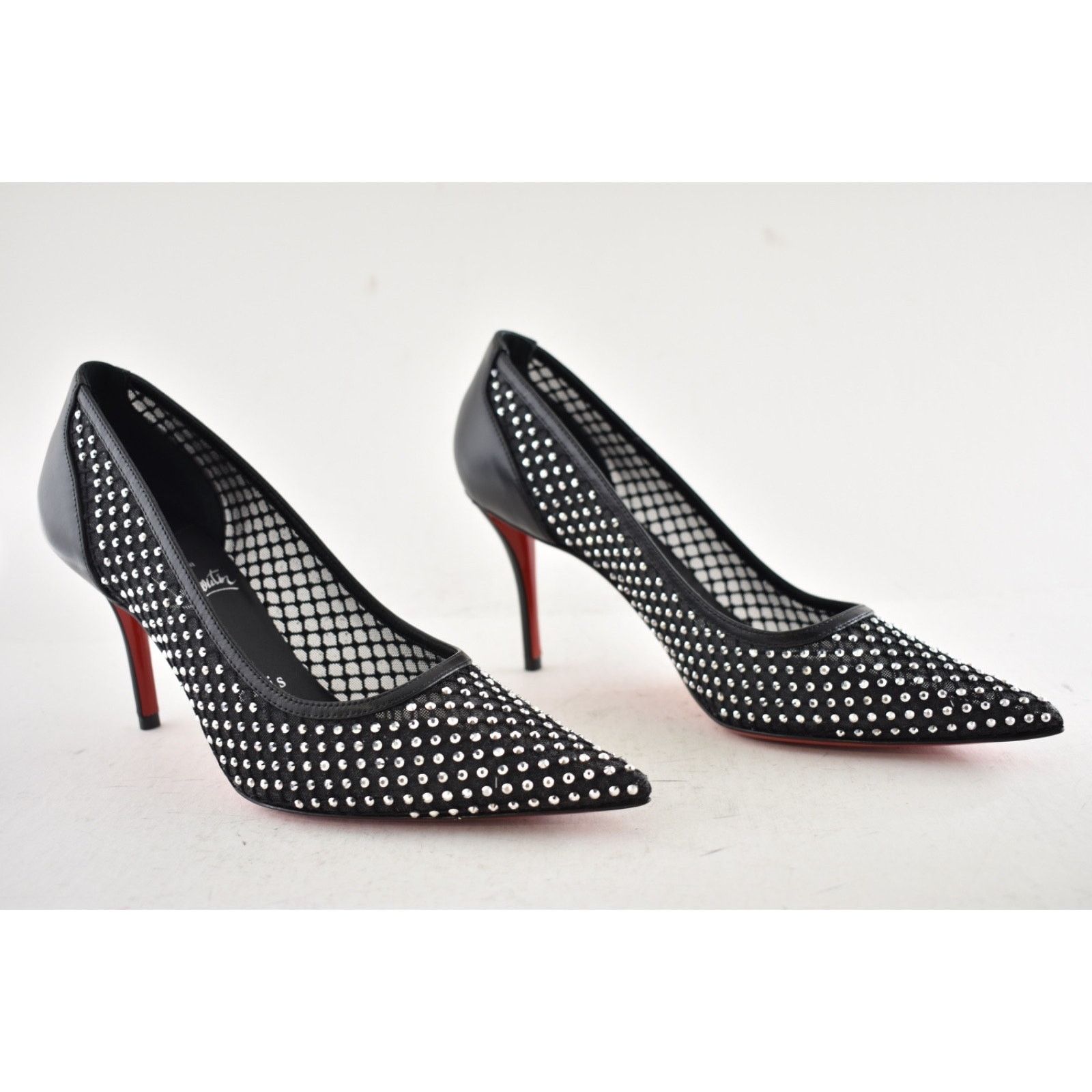 Christian Louboutin Christian Louboutin Apostropha Mesh Strass 80 Heel Pump 36.5 Size US 6.5 / IT 36.5 - 3 Thumbnail