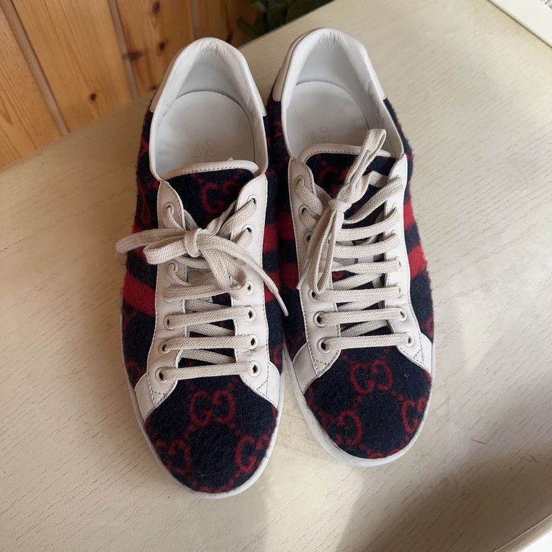 Gucci Gucci Casual Velvet Sneakers in Red and Black Size US 9.5 / EU 42-43 - 2 Thumbnail
