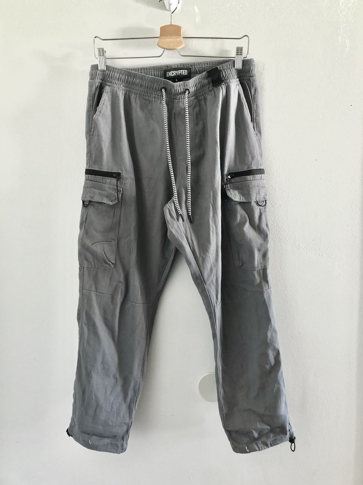 Vintage Encrypted Streetwear Cargo Pants Gray | Grailed