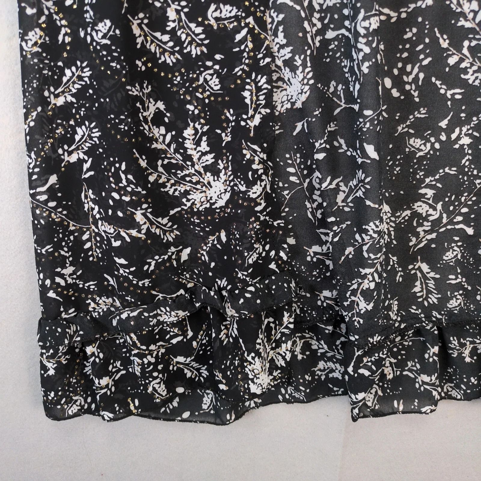 Other Laon Black Floral Print Sheer Long Kimono Open Cardigan XL Size XL / US 12-14 / IT 48-50 - 10 Thumbnail