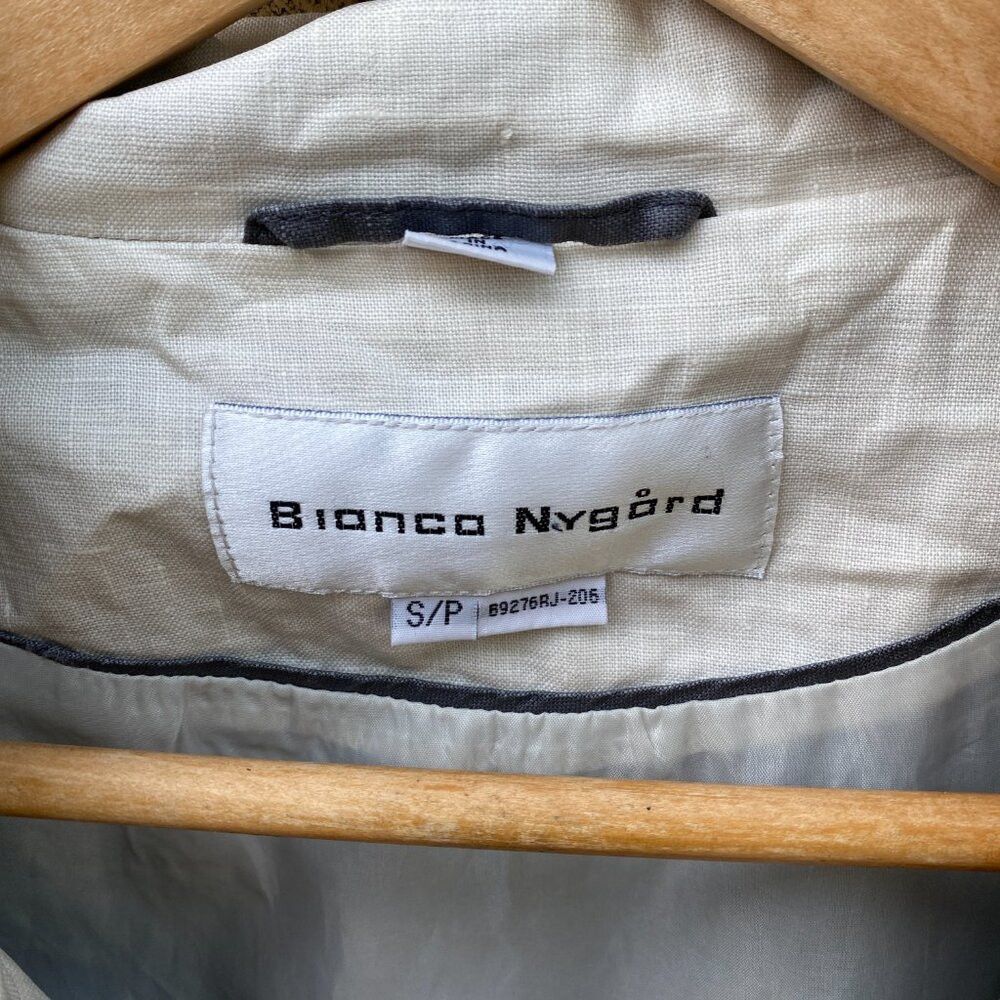 Nygard × Vintage Vintage 1998 Bianca Nygord Linen Shell Designer Jacket Gray Size M / US 6-8 / IT 42-44 - 4 Thumbnail