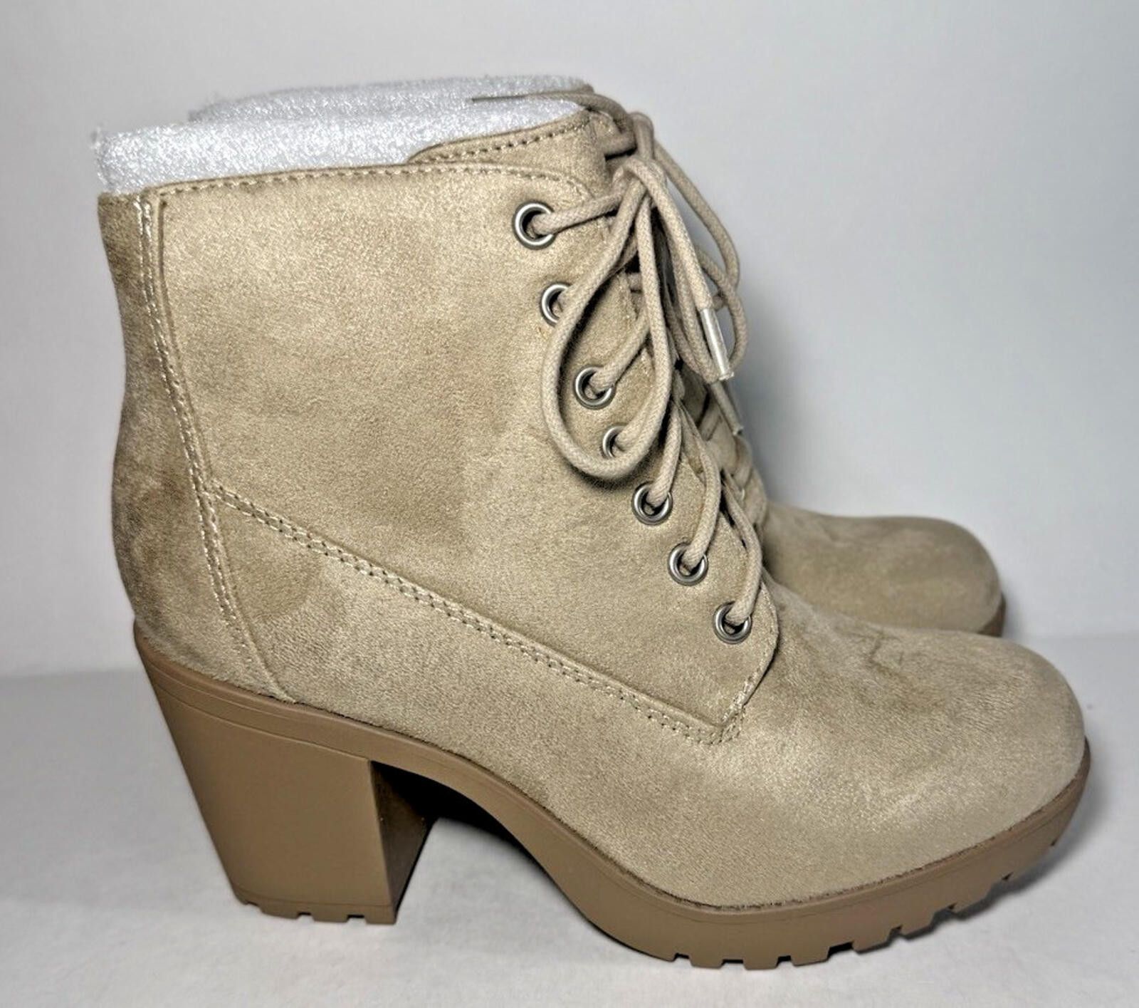 Scotch & Soda SODA Second Lug Sole Chunky Heel Combat Bootie Wheat Suede Size US 7.5 / IT 37.5 - 1 Thumbnail
