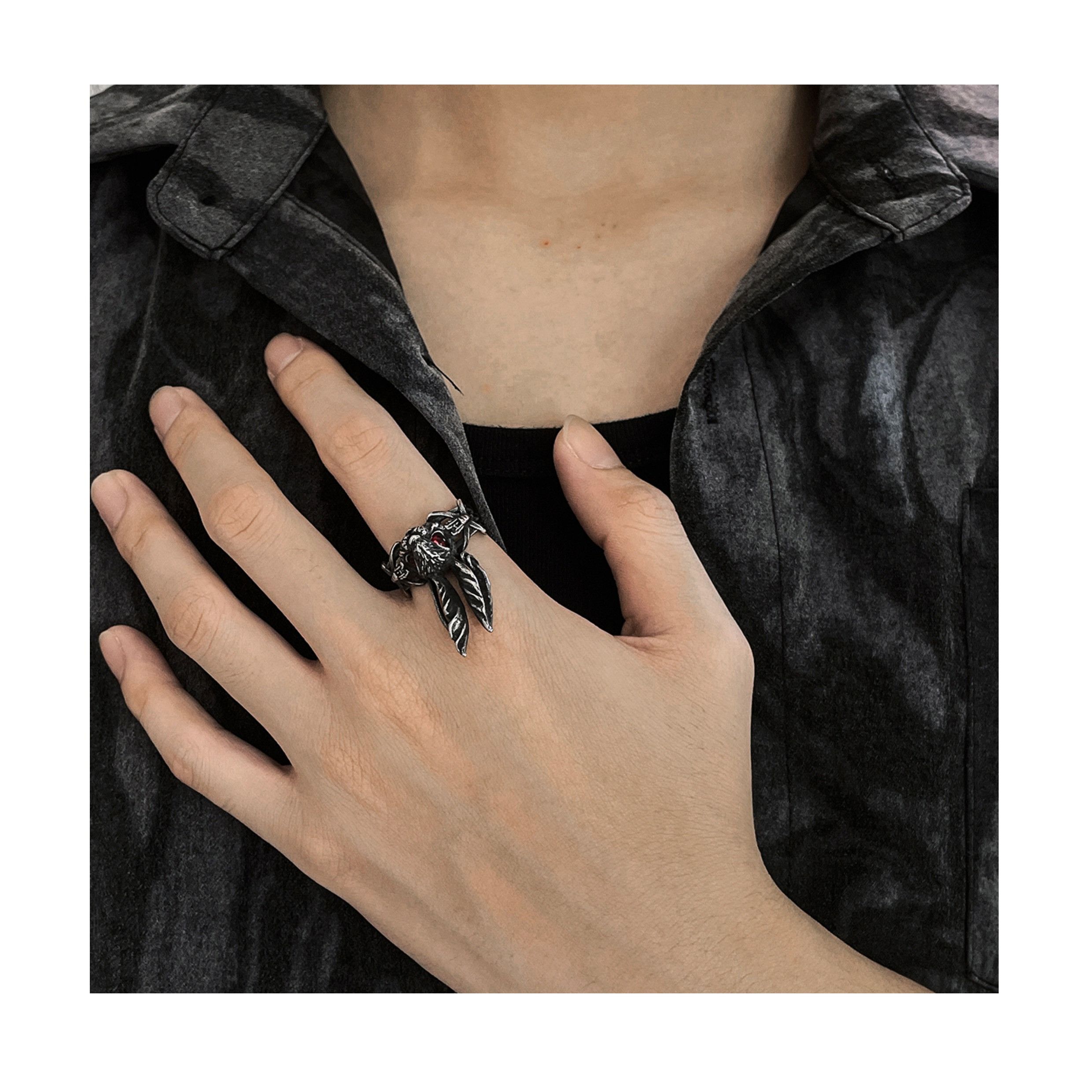 Jewelry Modern Jewelry Rings Open Size Chrome Ring (Size 7-13) Size ONE SIZE - 2 Thumbnail