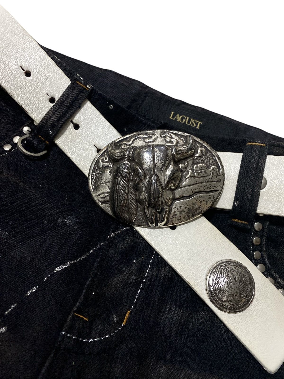 Japanese Brand Vintage Leather Punk Belt Goros bull Buckle Steel Size ONE SIZE - 2 Thumbnail