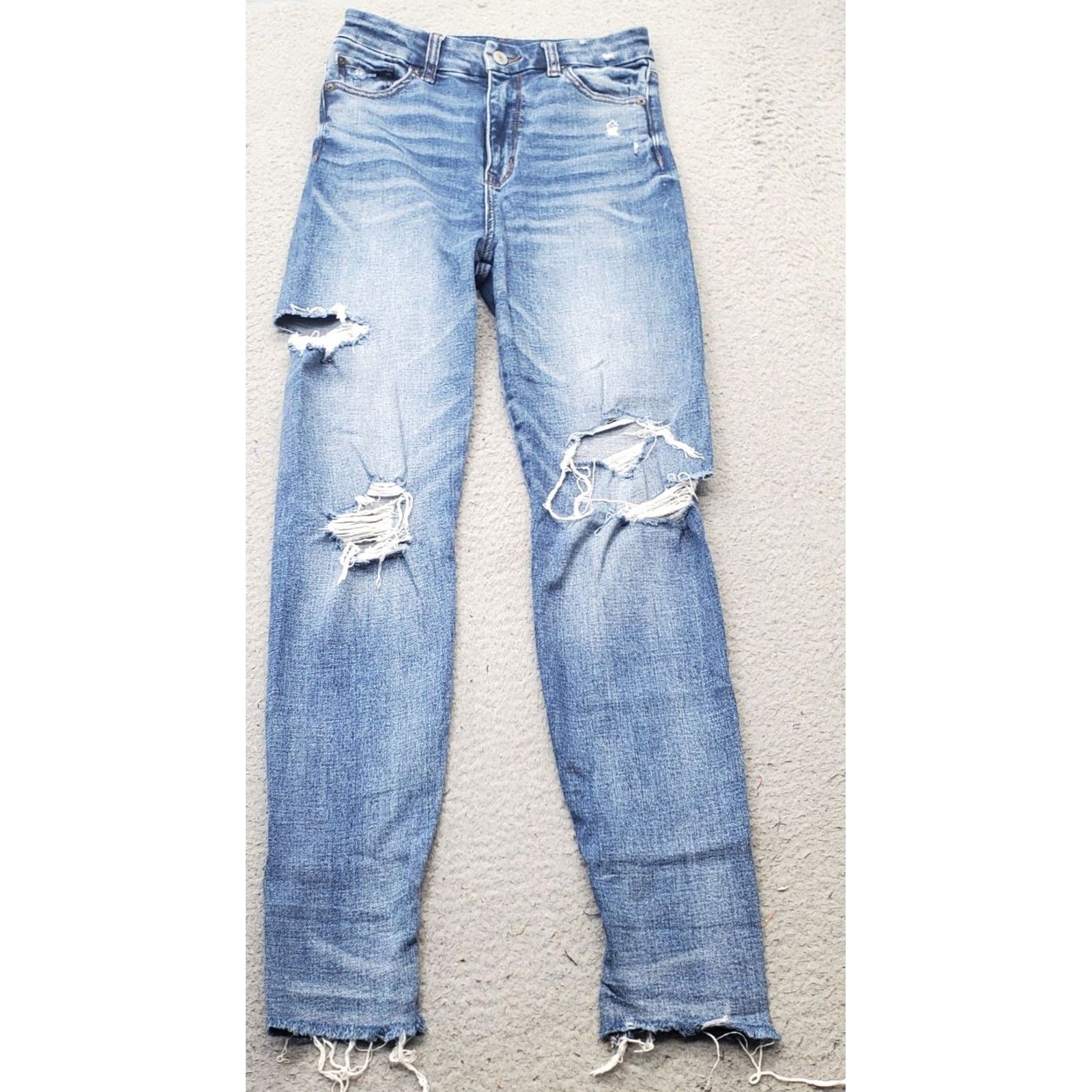 American Eagle Outfitters American Eagle Outfitters Jeans Womens 00S Blue Denim Streetwear Boho Distressed Raw Hem Jeans Girls Women 00S Blue Denim Distressed Raw Hem Size 24" / US 00 / IT 34 - 2 Thumbnail