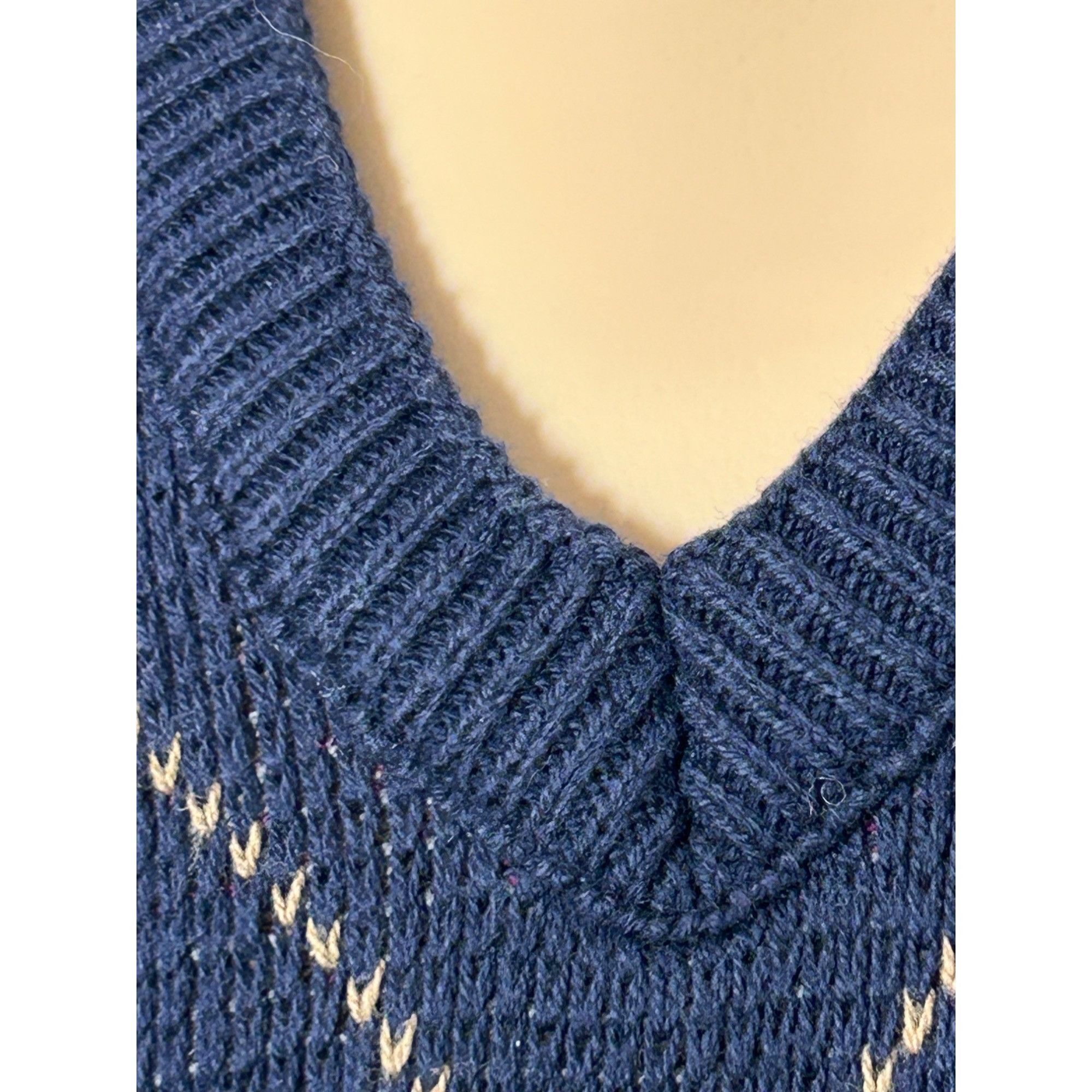 Other Isle Of Cotton Men’s Vintage Vest L Navy Multi Diamond Patte Size US L / EU 52-54 / 3 - 10 Thumbnail