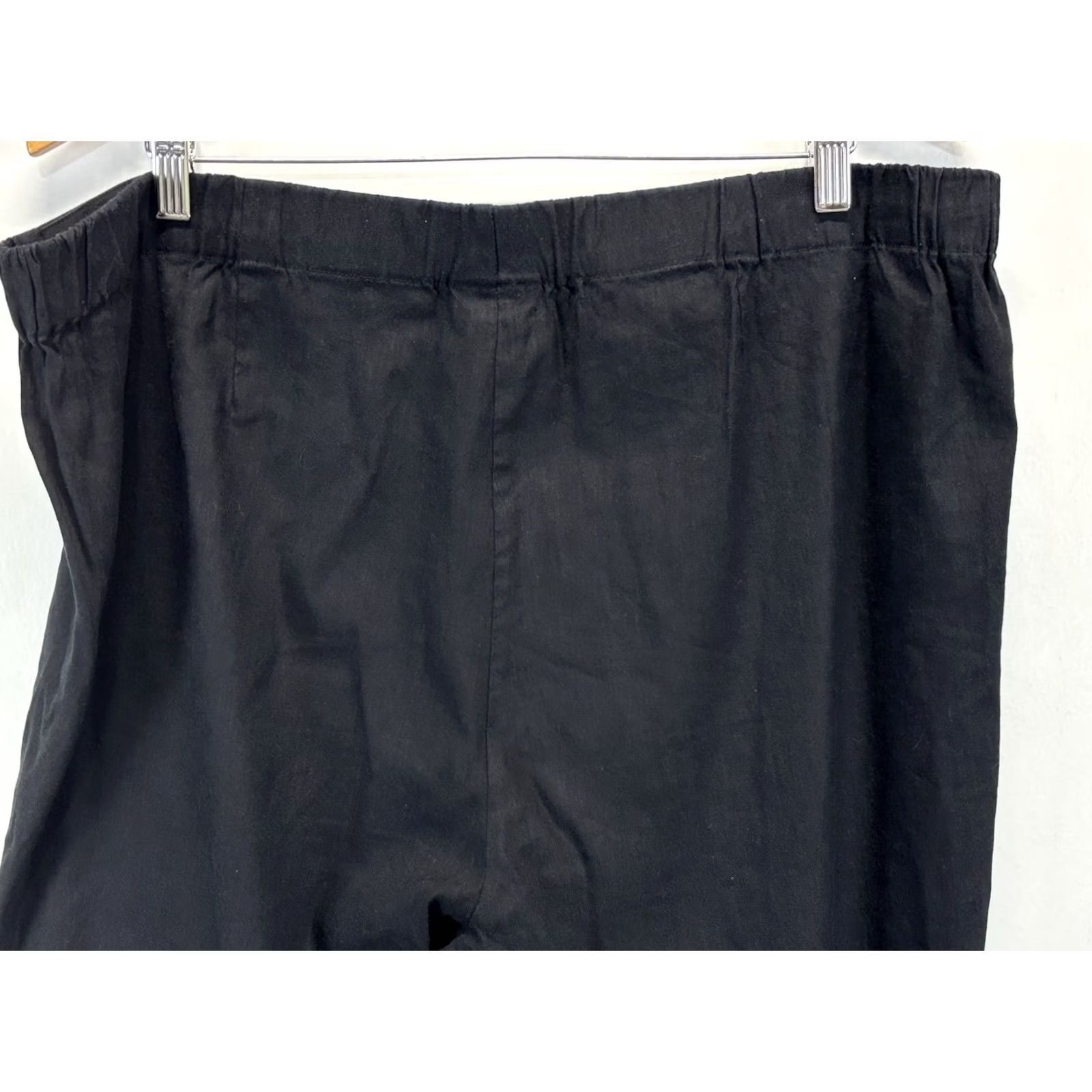 J. Jill VINTAGE J.Jill Pants? 100% Linen Cropped Pants Womens 2X Plus Black Stretch Pull On Lagenlook Size 40" / US 18 - 4 Thumbnail