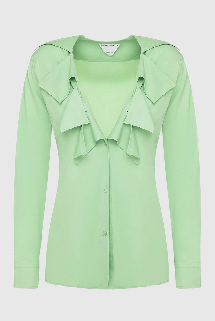 Bottega Veneta o1y0725 Solid Color Shirt in Light Green Size M / US 6-8 / IT 42-44 - 1 Thumbnail