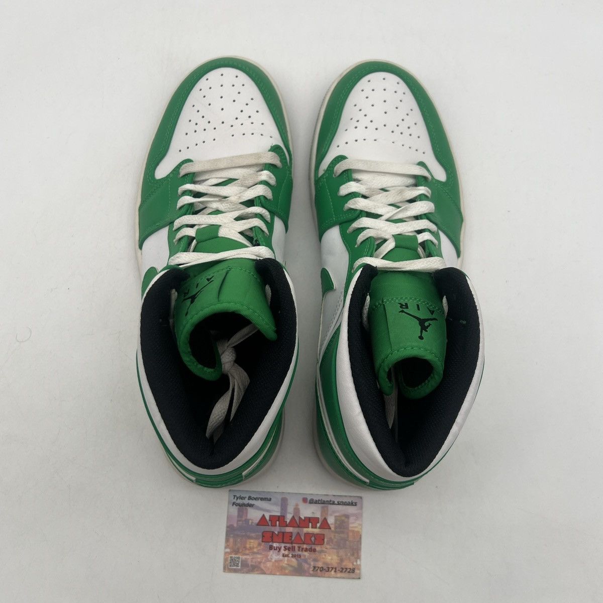 Nike Air Jordan 1 mid lucky green Size US 10 / EU 43 - 6 Thumbnail