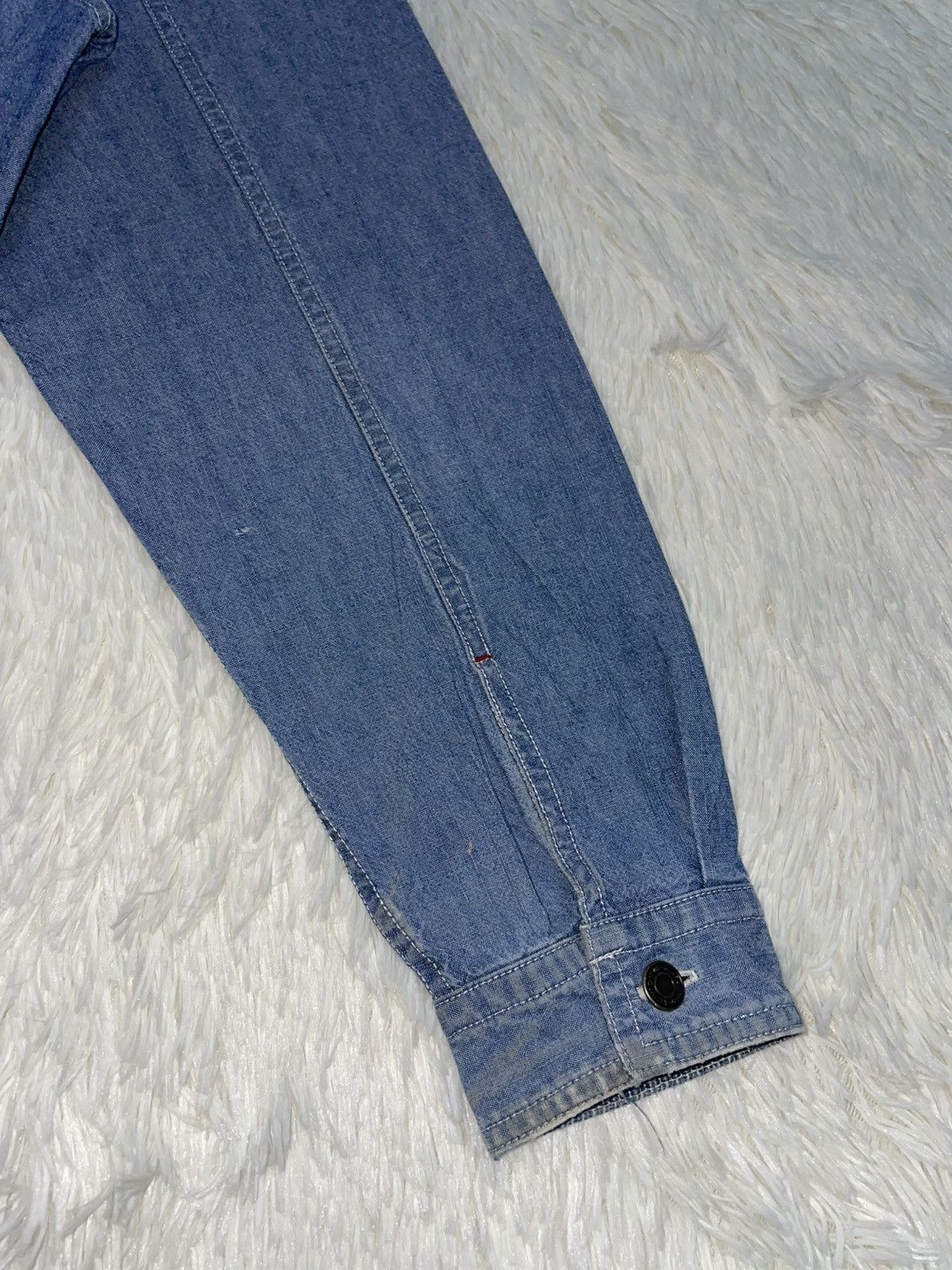 Issey Miyake Iy Basics Zip Up Denim Shirt Inspired by Issey Miayke Size US L / EU 52-54 / 3 - 9 Thumbnail