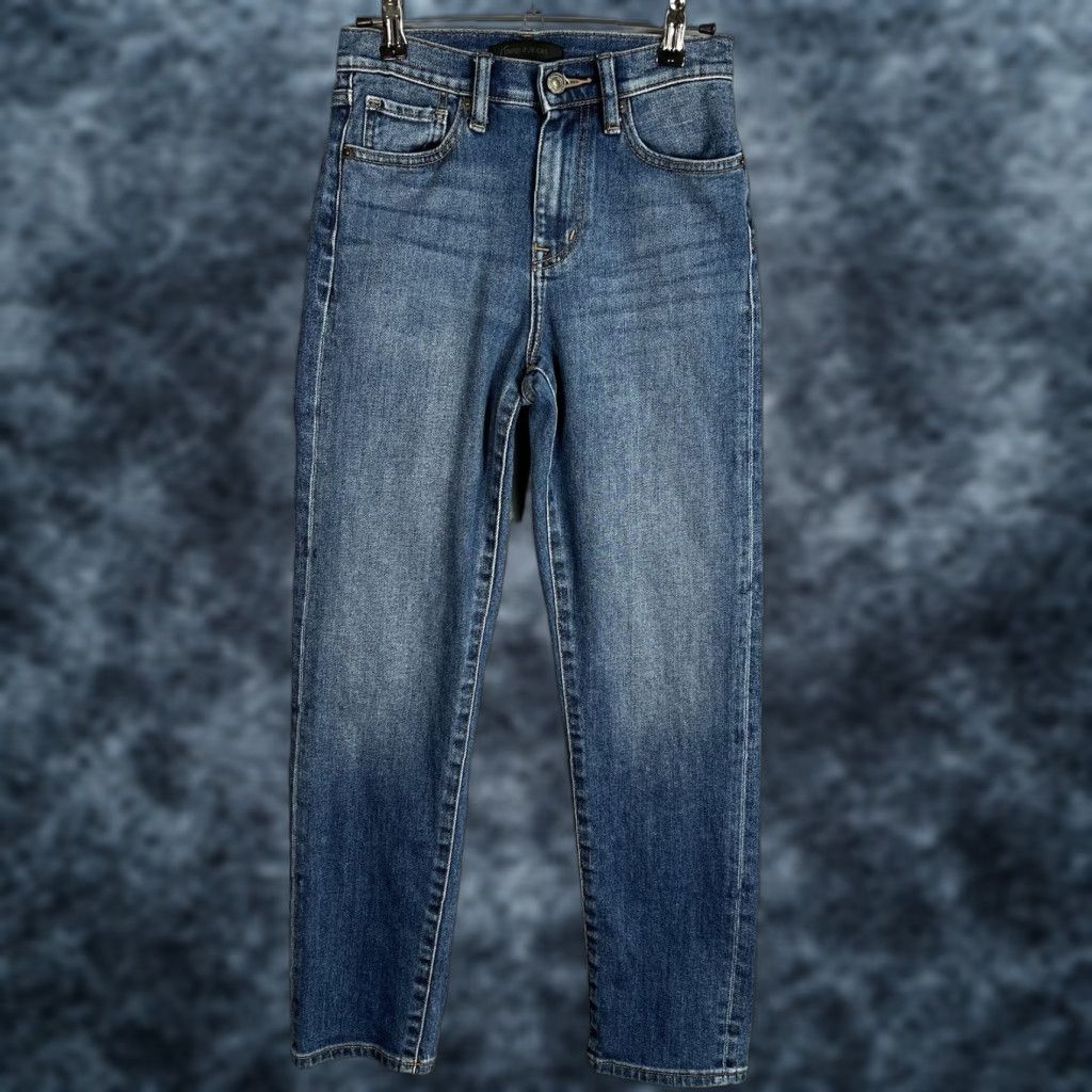 Uniqlo VINTAGE Uniqlo Jeans Womens 23 Blue Medium Wash Stretch Cotton Blend Slim Leg Denim Tapered Pants Womens 23 in Blue Jeans Size 40" / US 18 - 1 Thumbnail