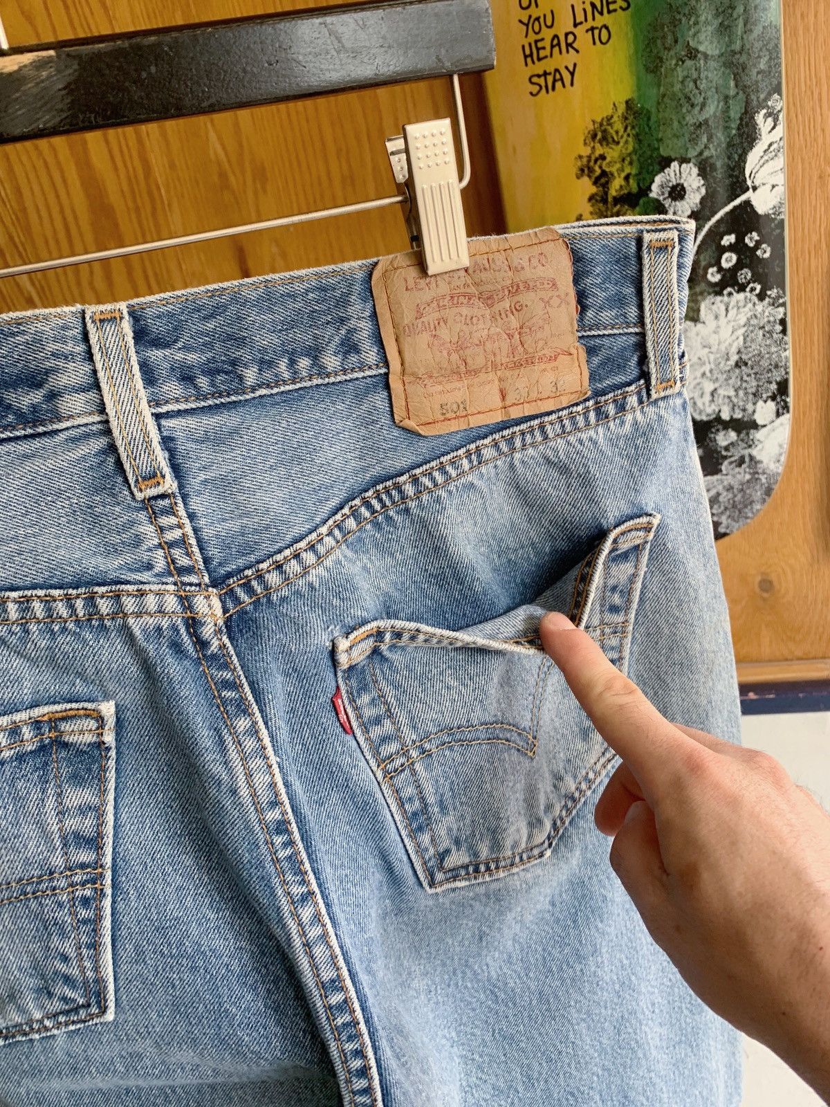 Levi's Vintage Levi’s 501 XX Sun Faded Distressed Denim Jeans ERD Size US 32 / EU 48 - 4 Thumbnail