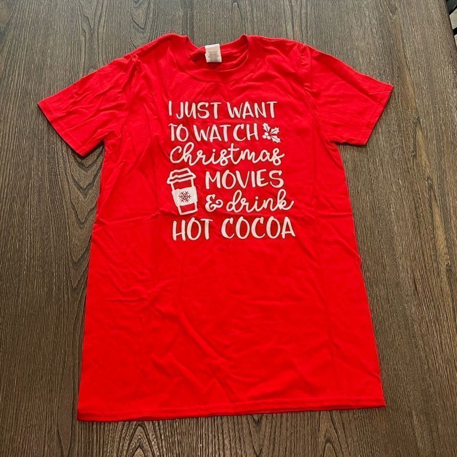 Gildan NWOT Christmas Movies Hot Cocoa Graphic Funny Holiday Tee S Size S / US 4 / IT 40 - 1 Thumbnail
