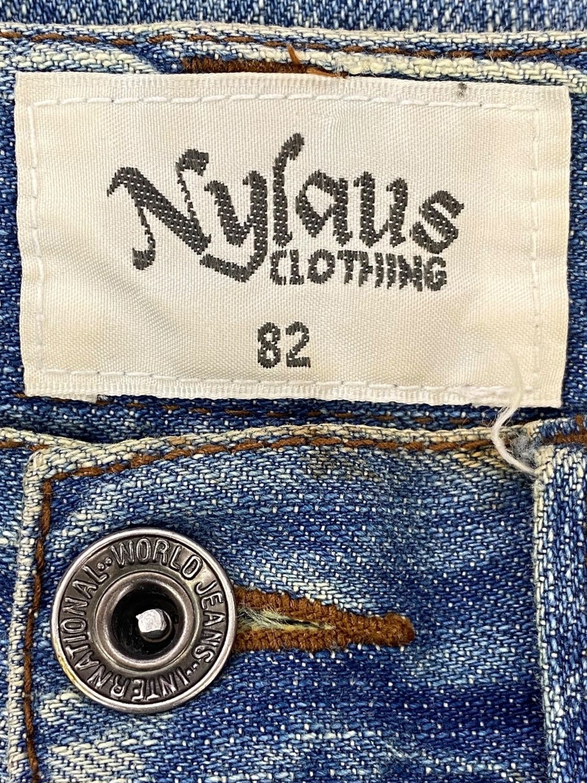Japanese Brand Japanese Brand Light Wash HoneyComb Style Straight Leg Jeans Size US 31 - 10 Thumbnail