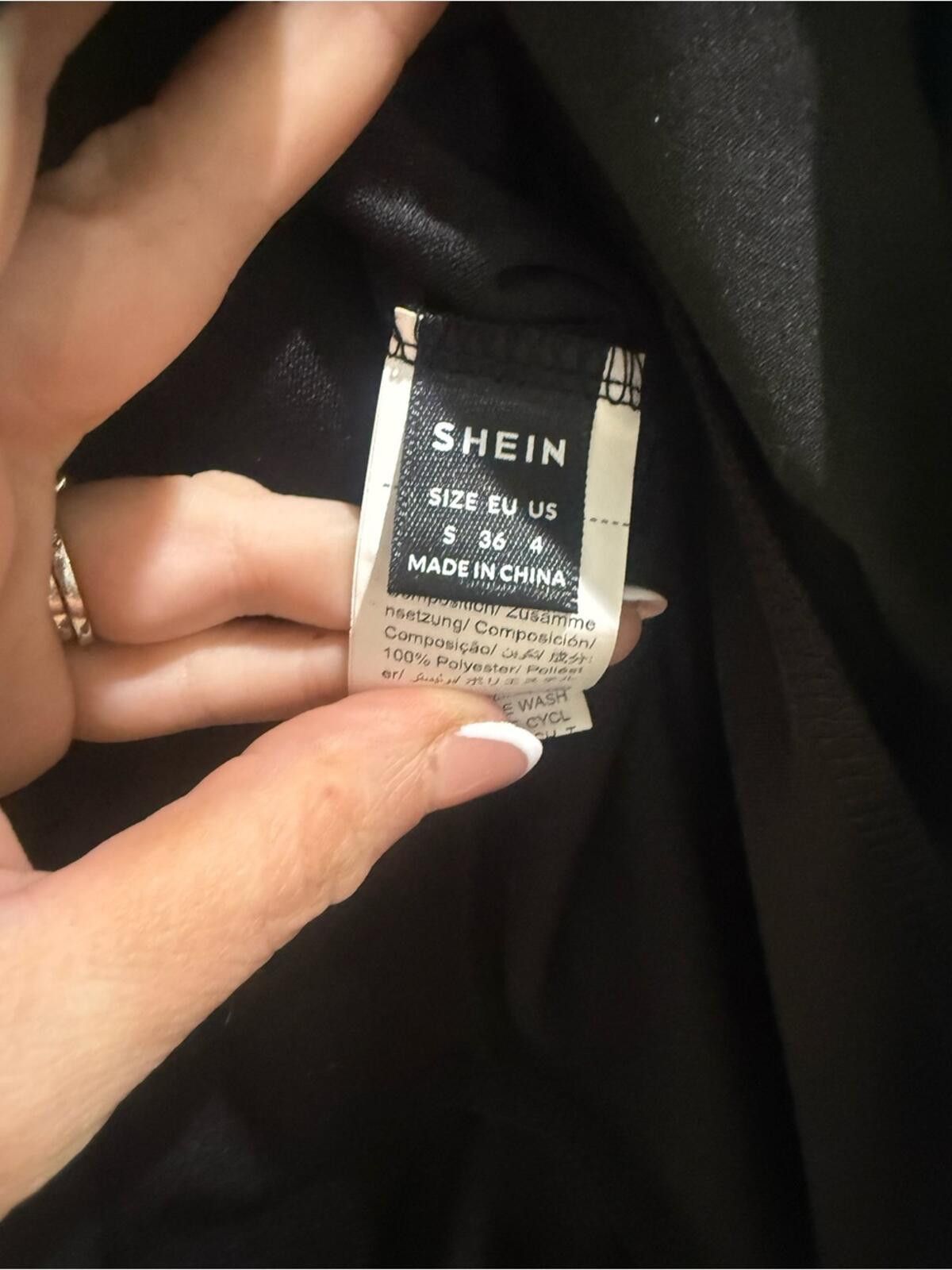Shein Shein Long Sleeve Fit-and-Flare Dress with Faux Leather Hem Size S / US 4 / IT 40 - 2 Thumbnail