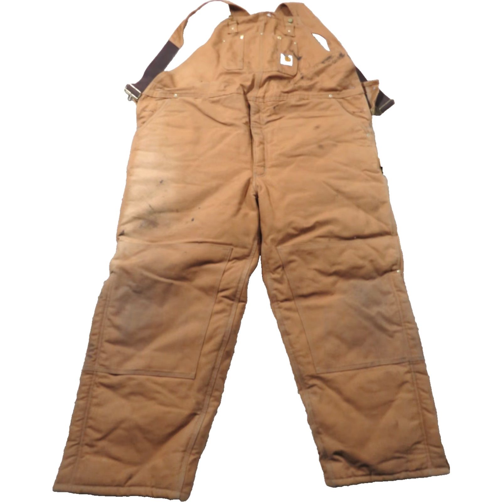 Carhartt VINTAGE Carhartt Overalls Bib Canvas Duck Quilted Insulated 50X30 Brown Logo 5-Pocket Workwear Mens Size US 34 / EU 50 - 2 Thumbnail