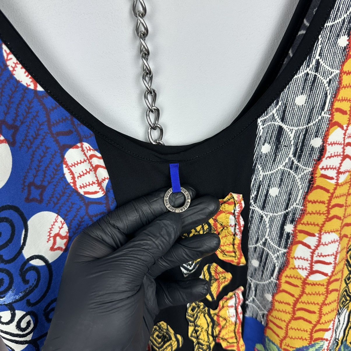 Jean Paul Gaultier Vintage Y2K Save The Queen Silk/Nylon Blouse Mesh Top Shirt Size M / US 6-8 / IT 42-44 - 23 Thumbnail