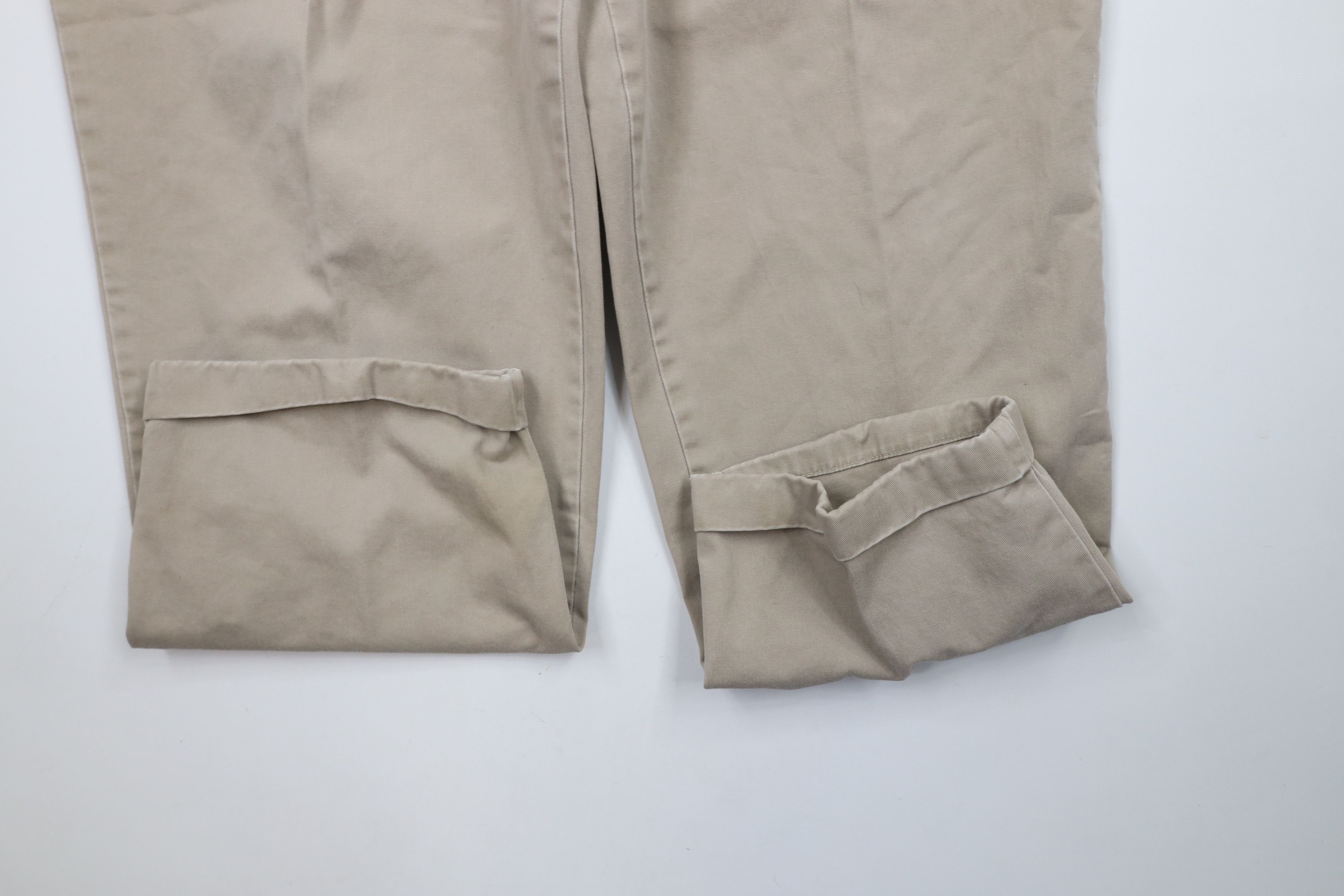 Gap × Vintage Vintage 90s Gap Pleated Cuffed Relaxed Fit Chino Pants Beige Size US 40 / EU 56 - 5 Thumbnail