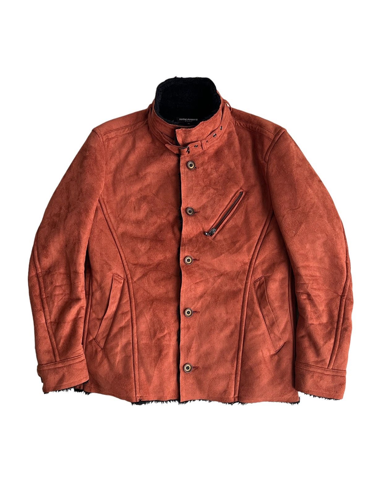 Genuine Leather × HIDEAWAYS × Le Grande Bleu (L.G.B.) Y2K Hideaways Nicole Sherpa Faux Suede Leather Biker Jacket Size US M / EU 48-50 / 2 - 3 Thumbnail