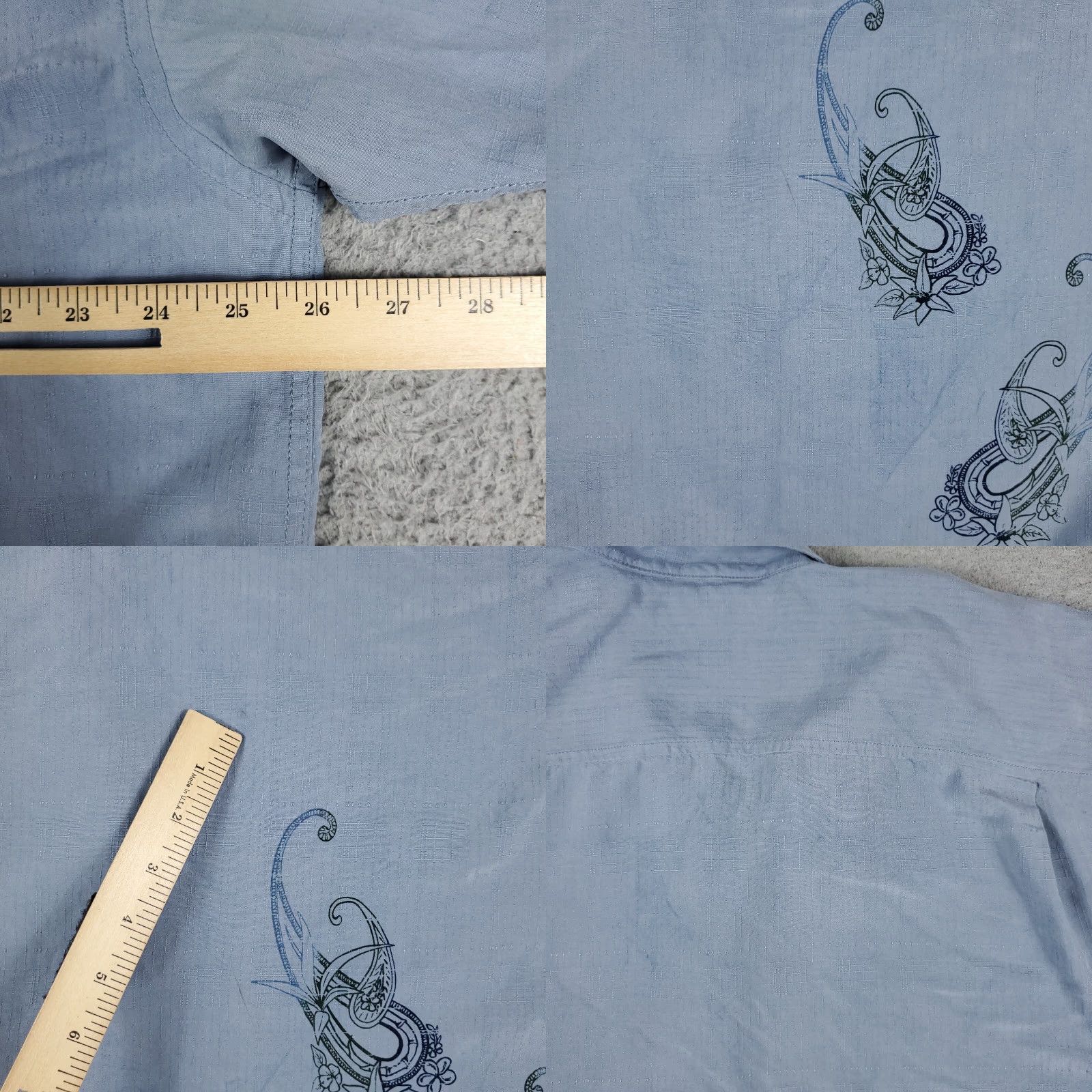 Tommy Bahama VINTAGE Tommy Bahama Shirt Mens Medium Blue Tropical Hawaiian Button Up Short Sleeve (Silk) Size US M / EU 48-50 / 2 - 8 Thumbnail