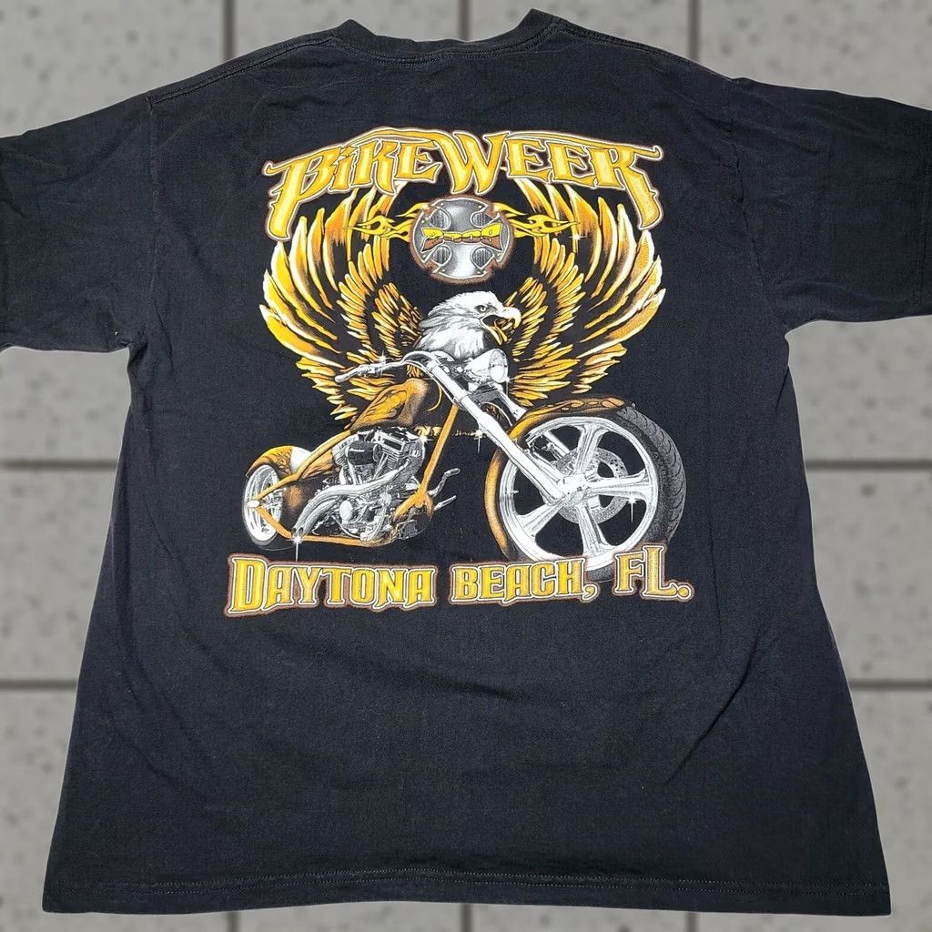 Delta VINTAGE Daytona Beach Florida Bike Week Motorcycle Biker Eagle 2008 T-Shirt Size XL Size US XL / EU 56 / 4 - 1 Thumbnail