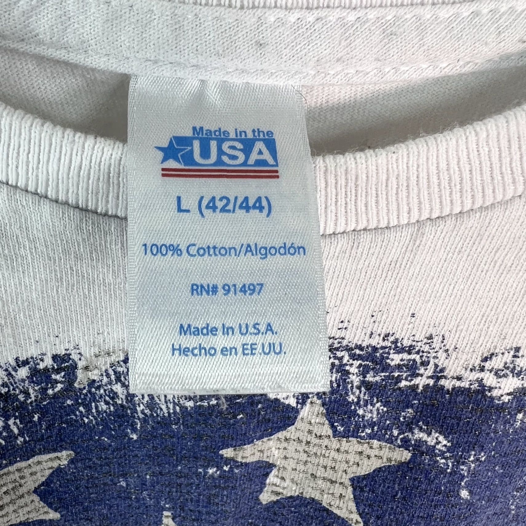 Vintage Men's Graphic Flag Print T-Shirt, White, Short Sleeve, Size L Size US L / EU 52-54 / 3 - 4 Thumbnail
