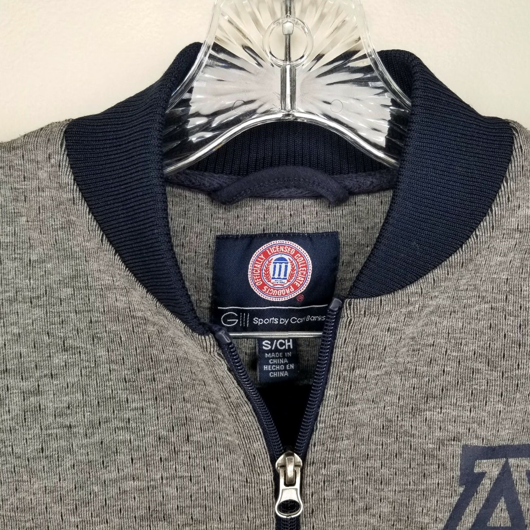 G-III G-III Sports Carl Banks Unisex Jacket - Long Sleeve Full Zip Varsity, Size S, Gray/Blue, Adults, Regular Fit Size US S / EU 44-46 / 1 - 3 Thumbnail