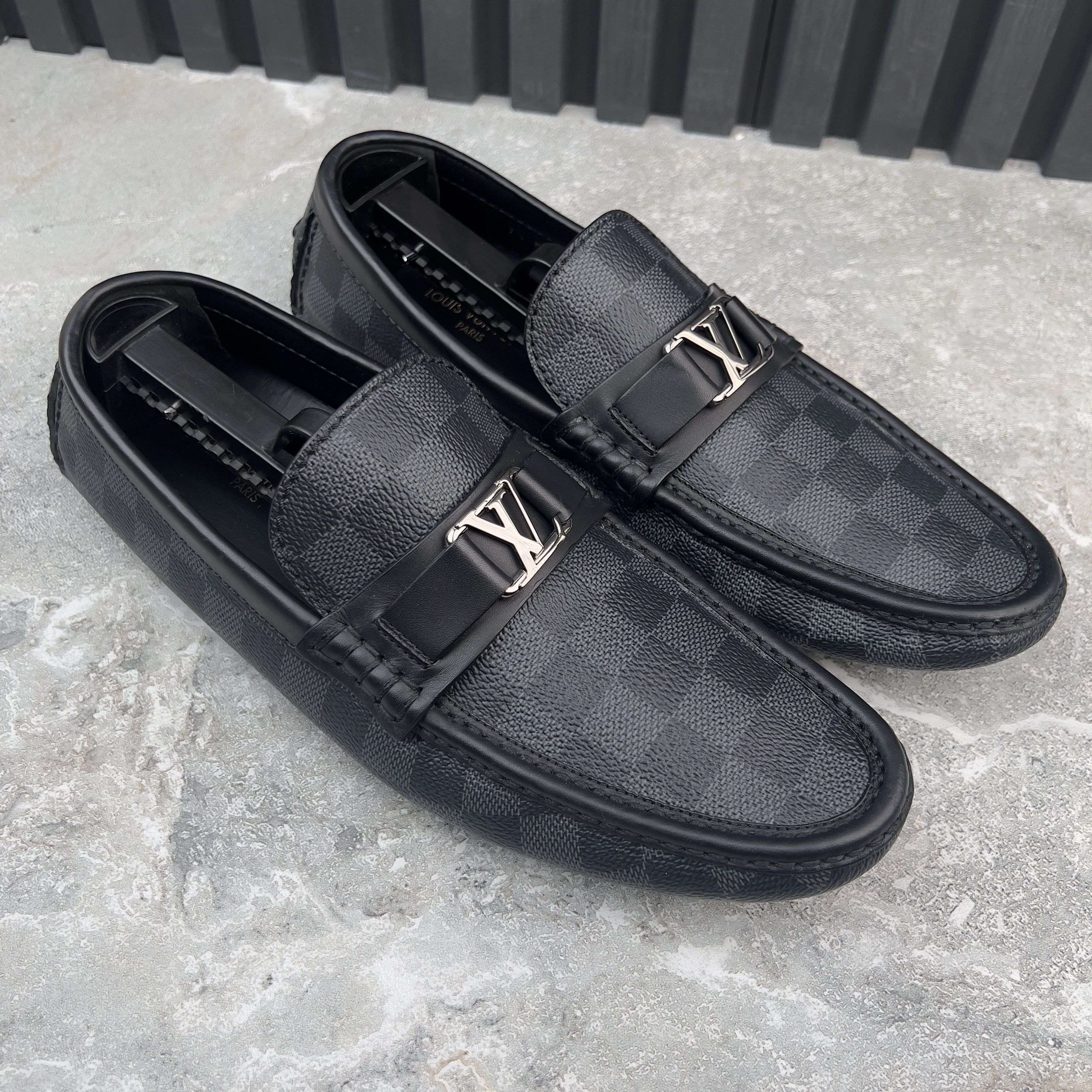 Louis Vuitton RRP$835 Hockenheim Moccasin Graphite Damier Size US 8.5 / EU 41-42 - 6 Thumbnail