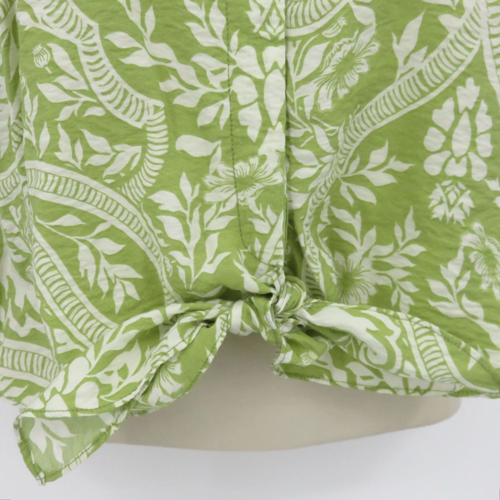 Joie JOIE Shirt Women M Green Flower Print Crop Front Collar Button Short Sleeve Floral Pattern Cropped Spring Summer Fall Winter Regular Size M / US 6-8 / IT 42-44 - 4 Thumbnail