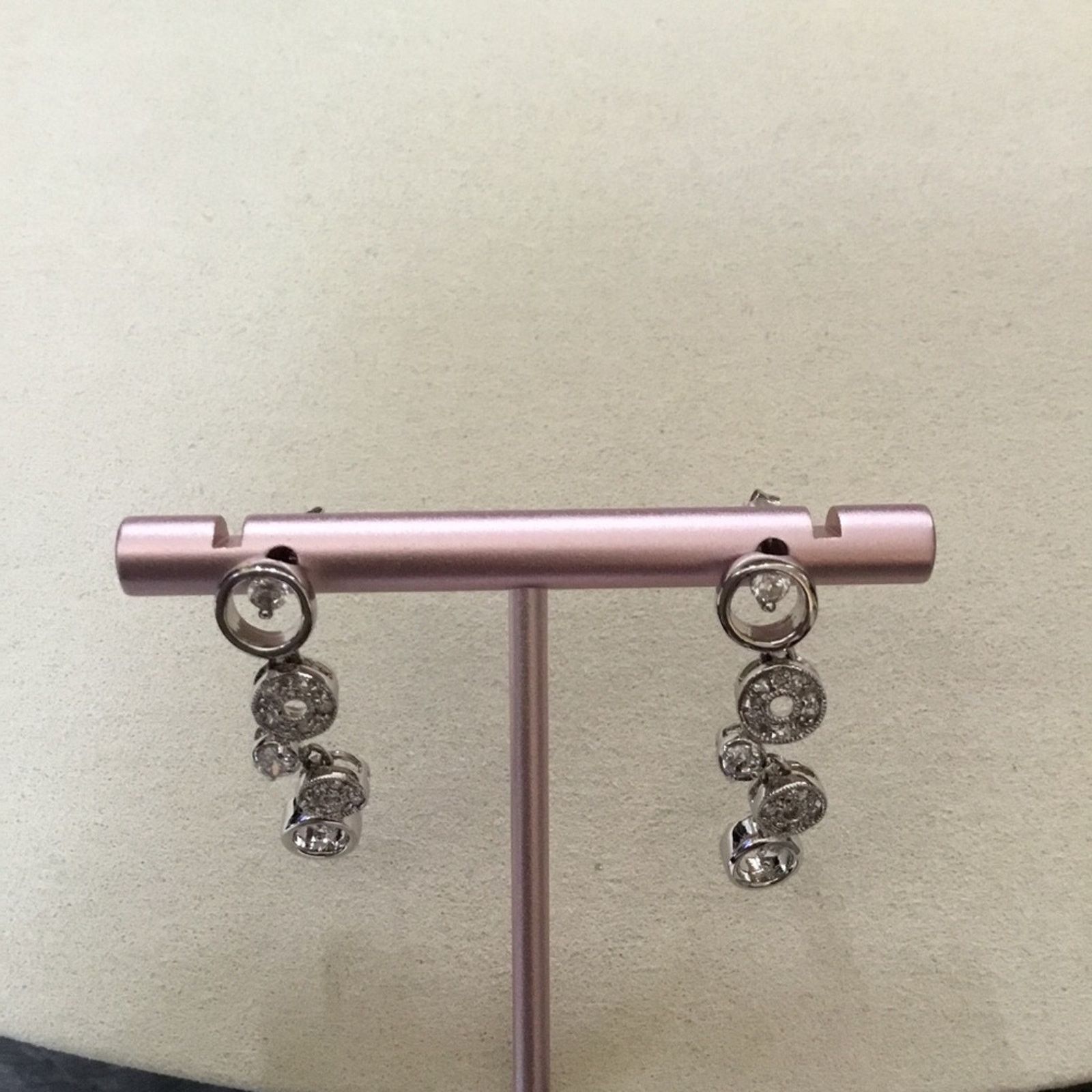 Other Sterling Silver Round Multi-Crystal Earrings Size ONE SIZE - 2 Thumbnail