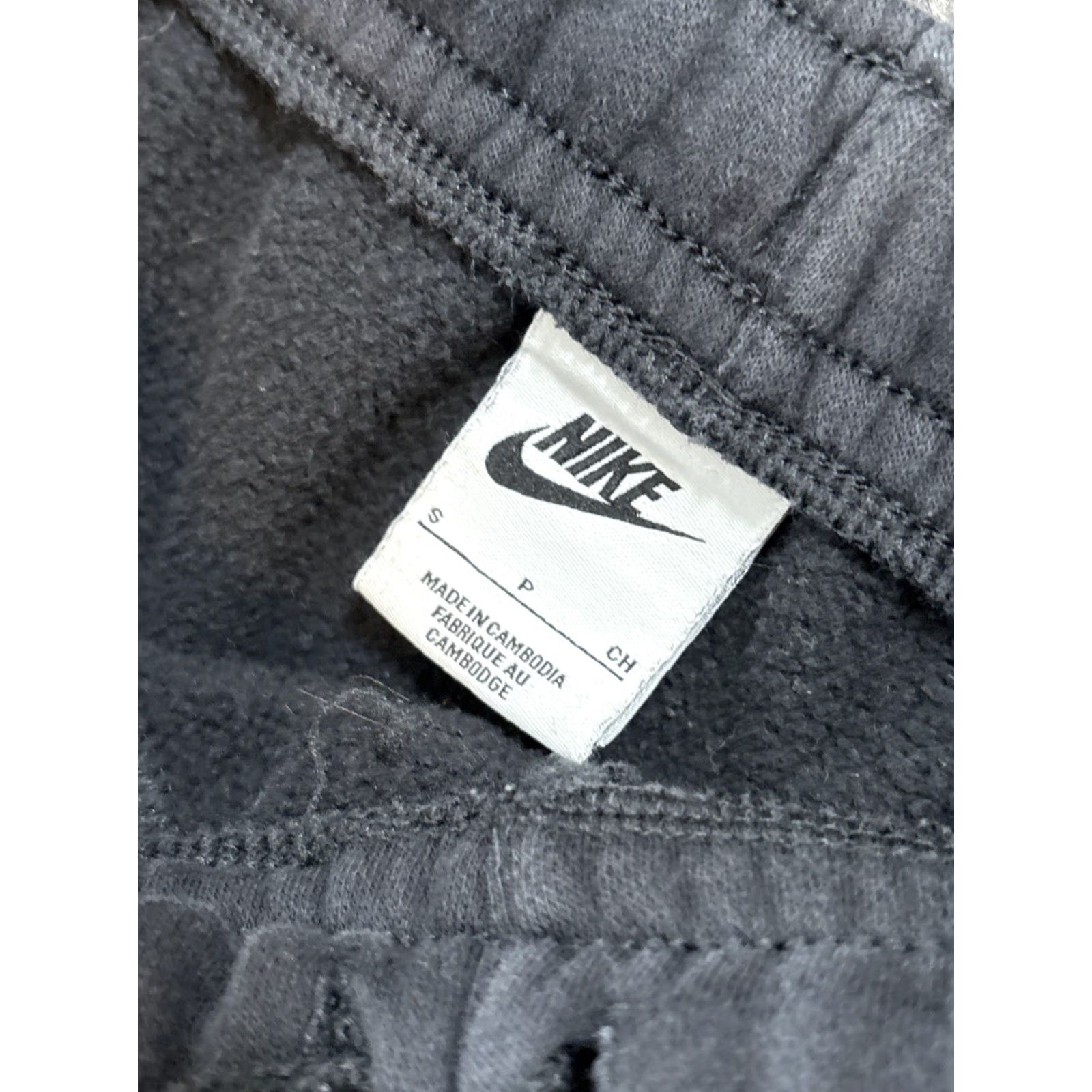 Nike Nike Cargo Sweatpants Mens S Drawstring Pockets Black Fleece Cotton Polyester Athletic Logo Heritage Size US 29 - 5 Thumbnail