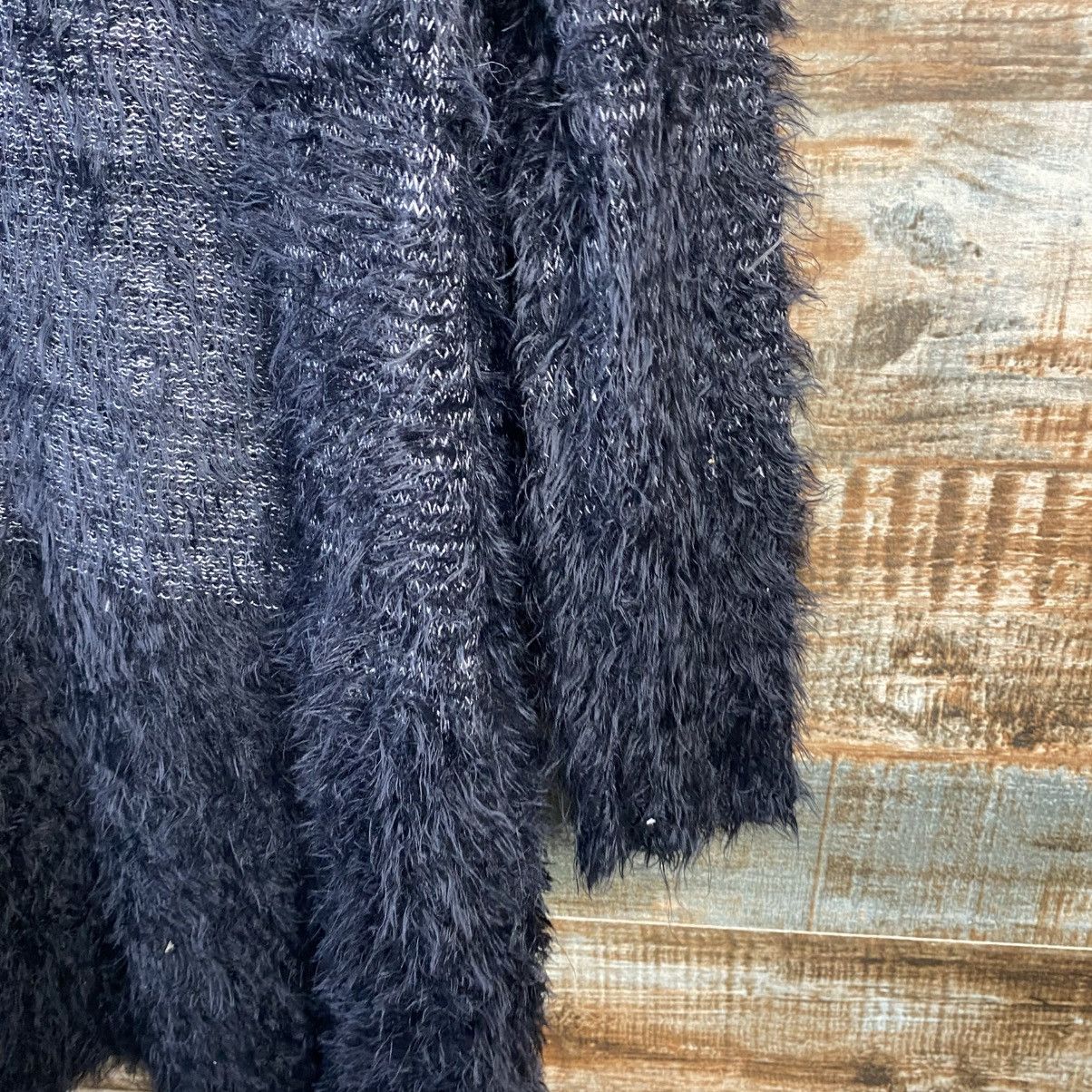 Japanese Brand DL Raf Baf Black Cardigan fur shaggy mohair Knitwear #C1114 Size M / US 6-8 / IT 42-44 - 8 Thumbnail