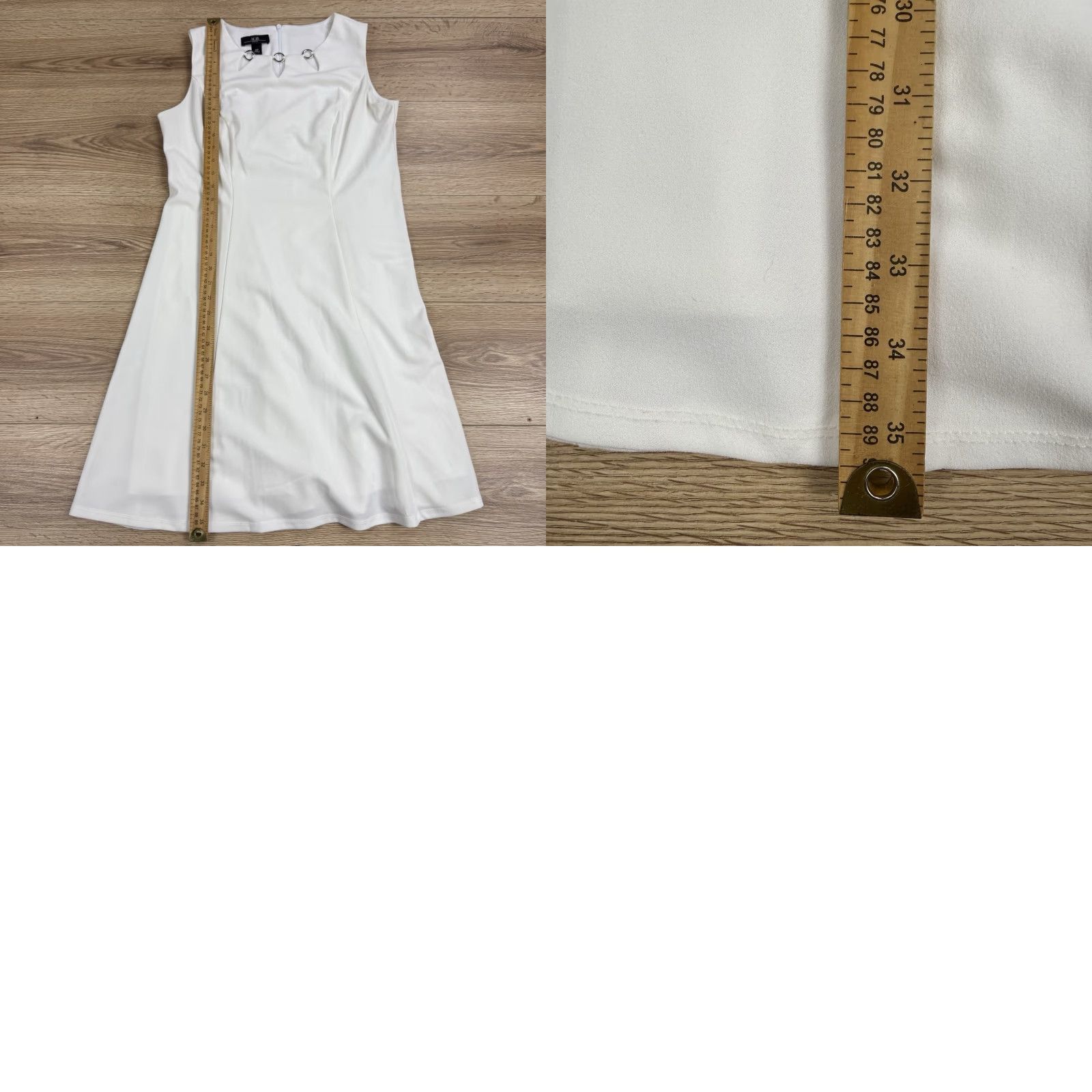 Vintage AGB Dress Sleeveless Fit & Flare White 12P Women Petite Knee Length Dress Mens? No—Women Size XL / US 12-14 / IT 48-50 - 8 Thumbnail