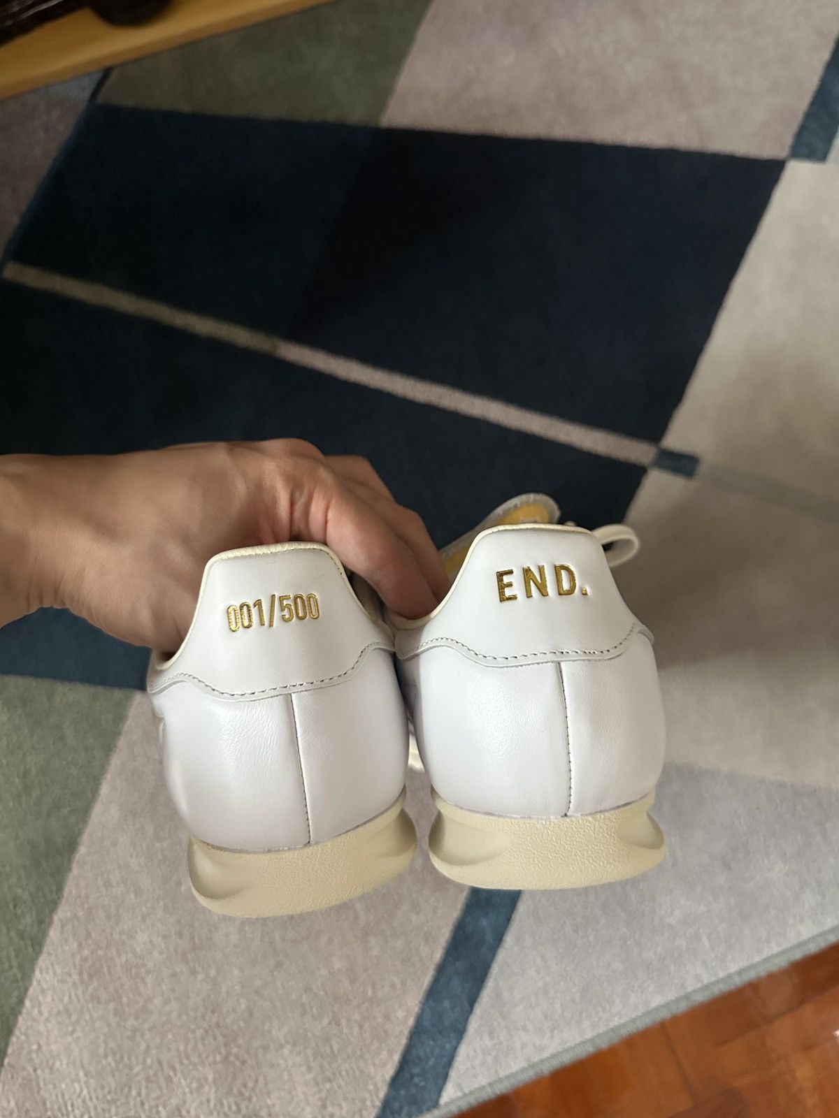 Adidas × END. END. Clothing x Adidas ‘Milano’ sneaker in white Size US 10 / EU 43 - 4 Thumbnail
