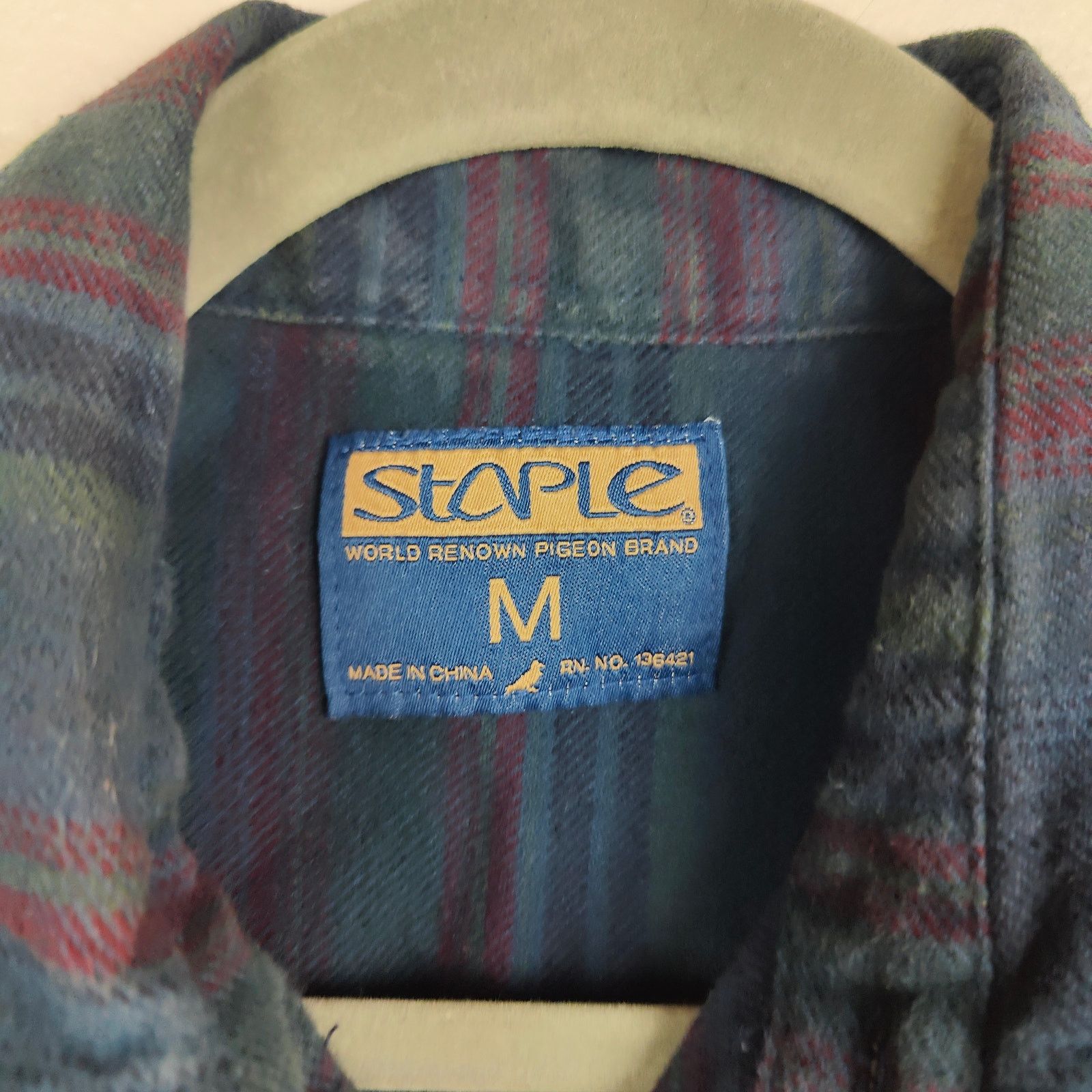 Staple Staple Andres Dip Button Up Shirt Mens Medium Pigeon Size US M / EU 48-50 / 2 - 5 Thumbnail