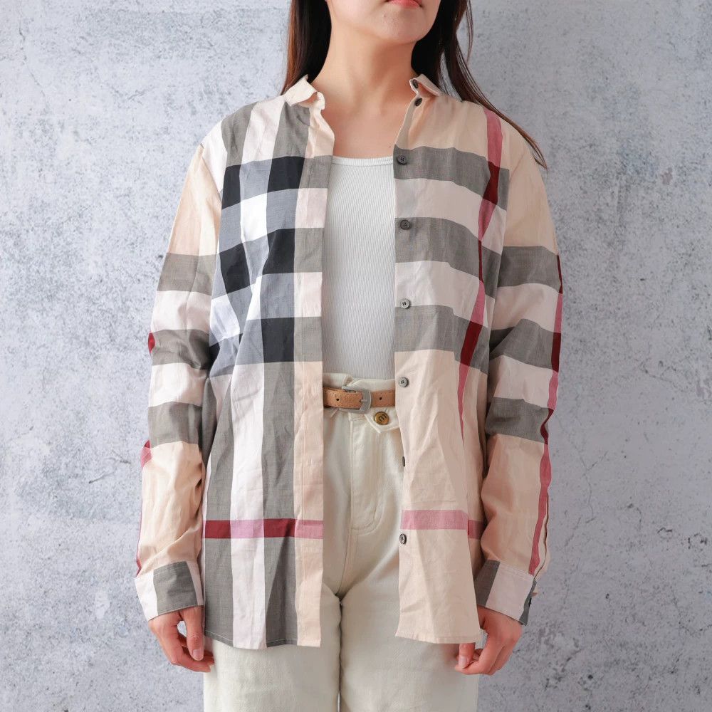 Burberry Burberry Khaki Cotton Classic Plaid Shirt Size M / US 6-8 / IT 42-44 - 1 Thumbnail