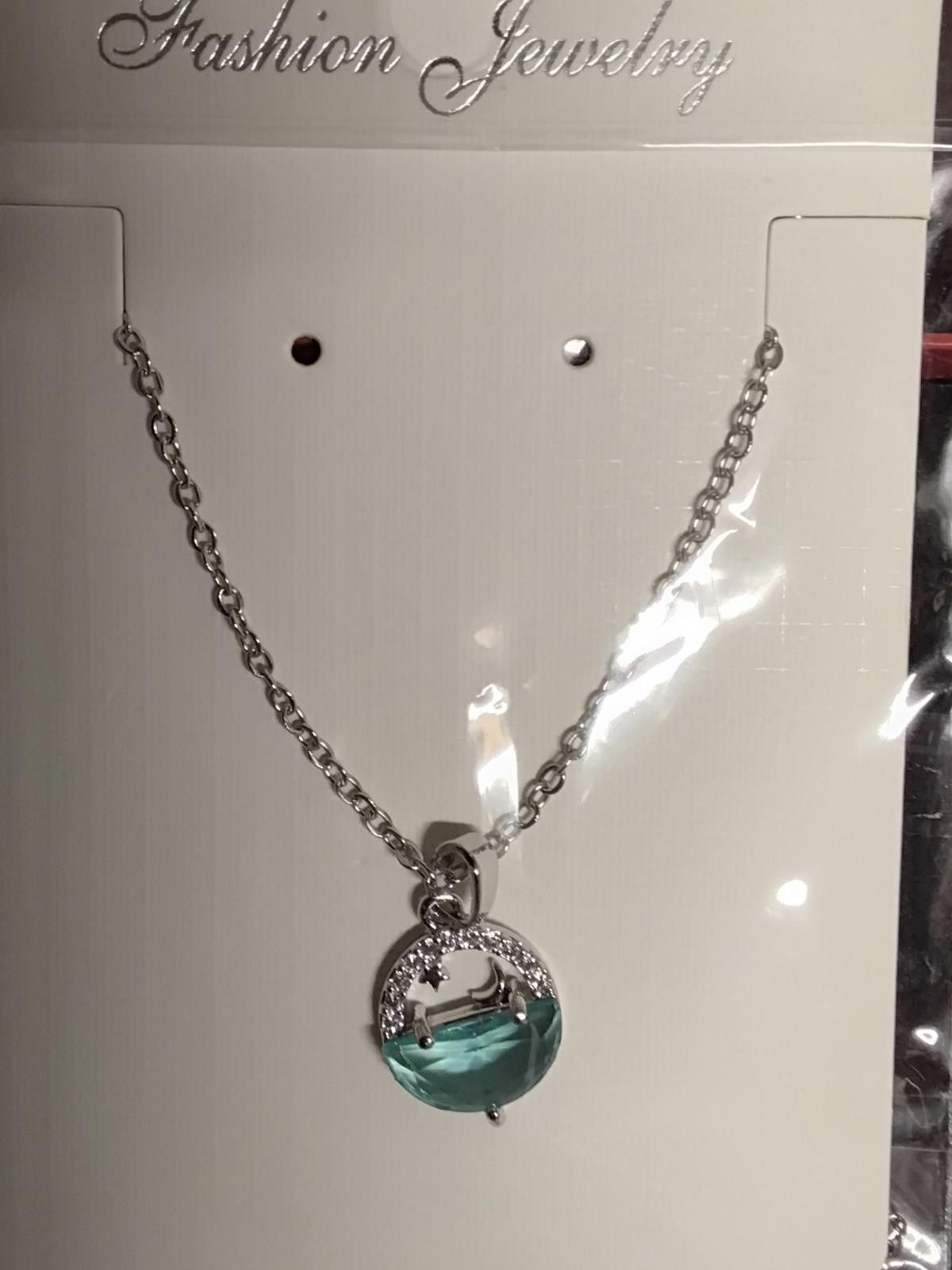 Other Sparkling Silver & Aqua Pendant Necklace - Grab It Now! Size ONE SIZE - 1 Thumbnail