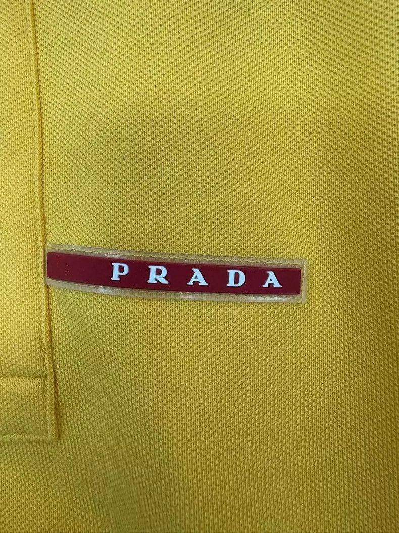 Prada Prada Yellow Logo Short Sleeve Polo Shirt -2505 Size US M / EU 48-50 / 2 - 4 Thumbnail