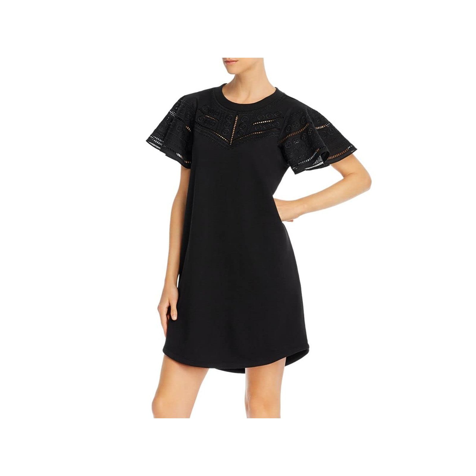 Parker Parker Katrina Black Lace Short Sleeve Combo Mini Dress Sz S Size S / US 4 / IT 40 - 1 Thumbnail