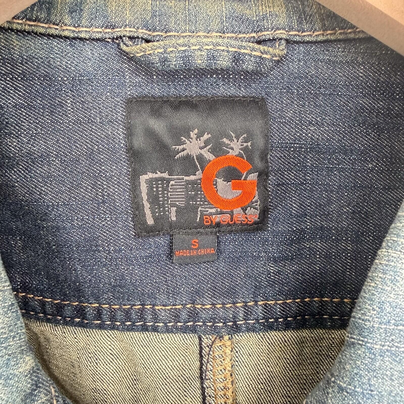Guess G by Guess Distressed Blue Denim Jacket Pockets Women Small Size S / US 4 / IT 40 - 3 Thumbnail