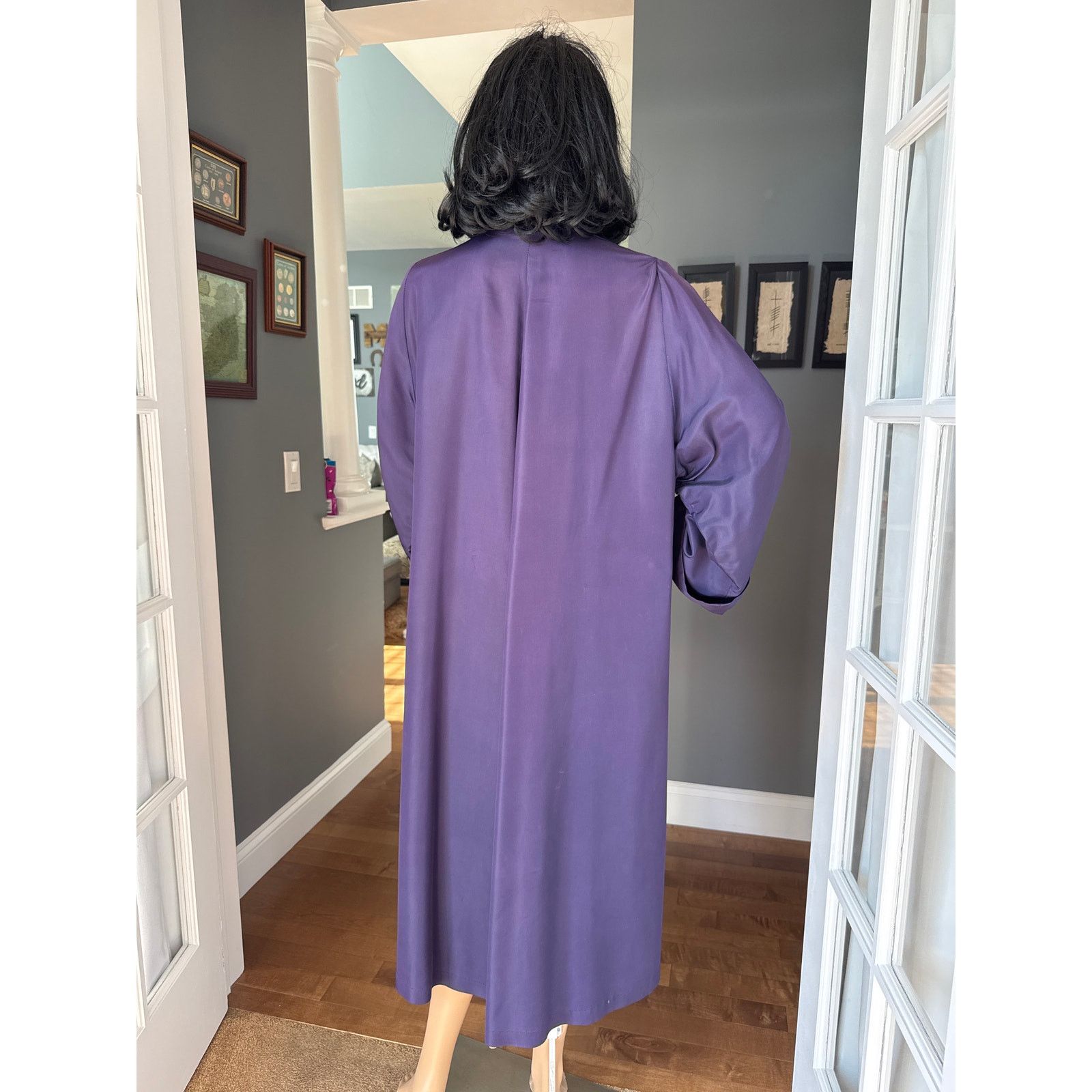 Vintage Vintage Purple Sateen Lined Duster Swing Coat 3 button close Size L / US 10 / IT 46 - 14 Thumbnail