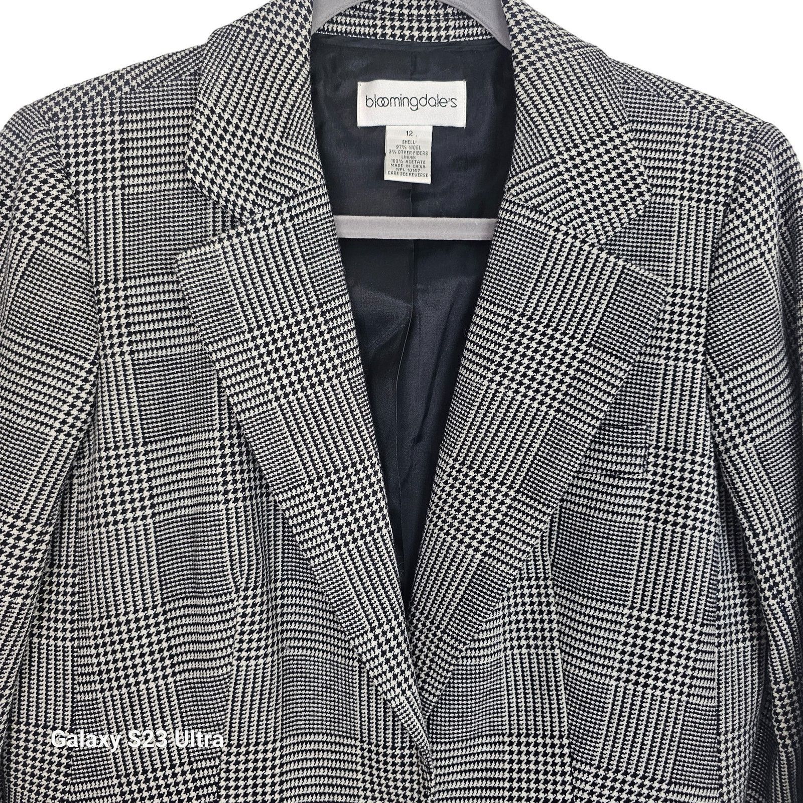 Bloomingdale's Vintage Bloomingdales Womens Wool Glen Plaid Blazer Size 12 Size XL / US 12-14 / IT 48-50 - 2 Thumbnail