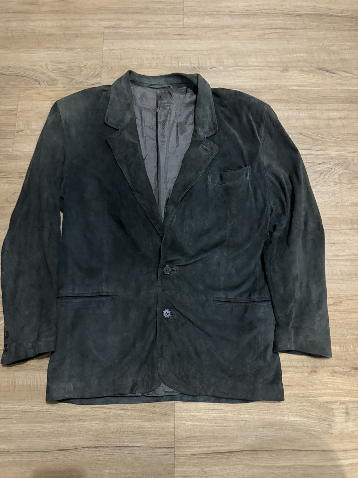 image of Ermenegildo Zegna x Leather Jacket Vintage Zegna Vera Pelle Leather Blazer in Black (Size Small)