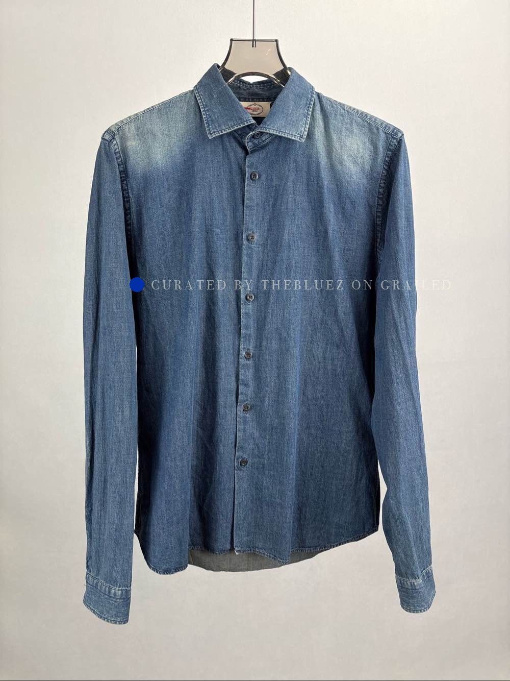 Prada Washed Blue Denim Button-Up Shirt Size US XXS / EU 40 - 1 Thumbnail