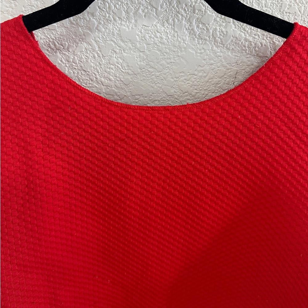 TROVE Trouvé Red Structured Textured Sleeveless Tank Top Large Size L / US 10 / IT 46 - 3 Thumbnail