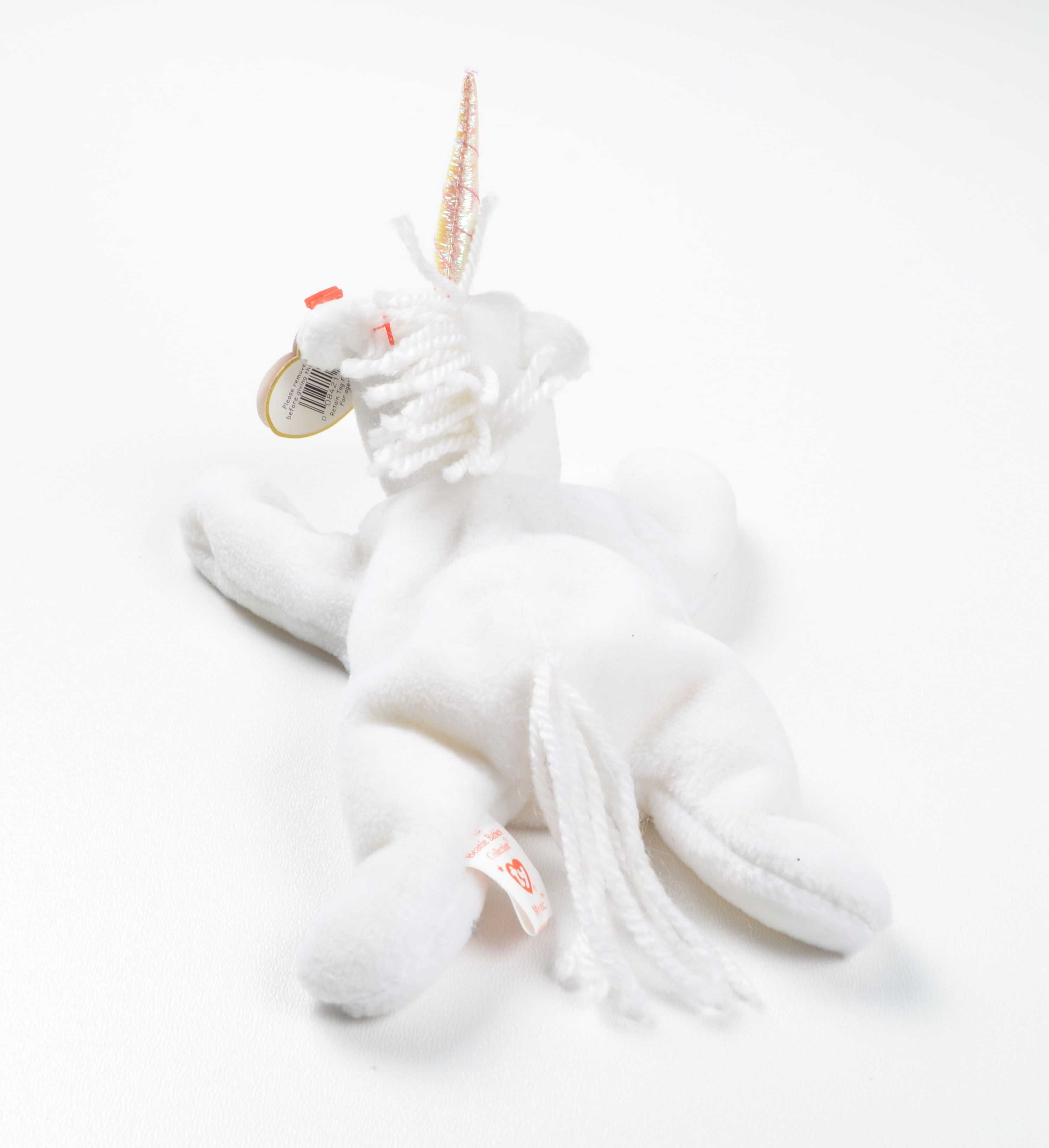 Vintage Ty Beanie Baby Mystic Unicorn 1994 White Plush MWMT Size ONE SIZE - 3 Thumbnail