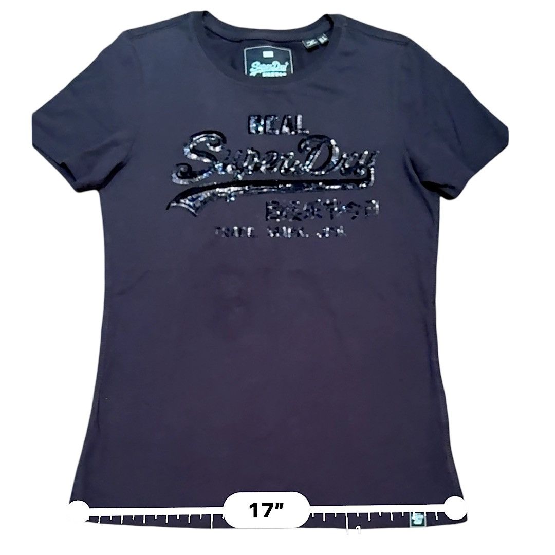 Superdry SUPERDRY Vintage Logo SZ 4 Black on Black Sequin T-Shirt Size S / US 4 / IT 40 - 5 Thumbnail