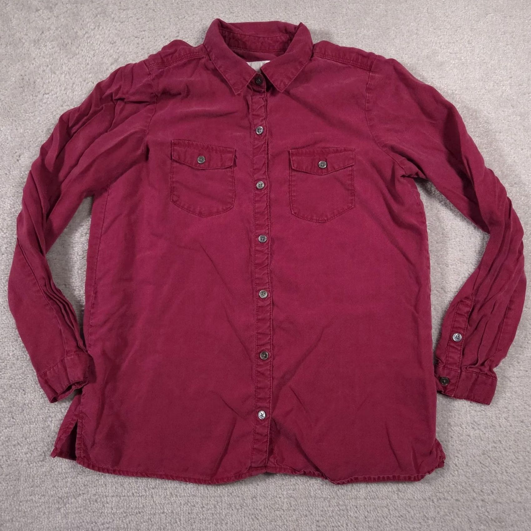 J. Jill J. Jill Shirt Womens XS Long Sleeve Button-Up Tencel Lyocell Pocket Blouse Pink Shirt Women XS Lyocell Button-Up Blouse Size XS / US 0-2 / IT 36-38 - 2 Thumbnail