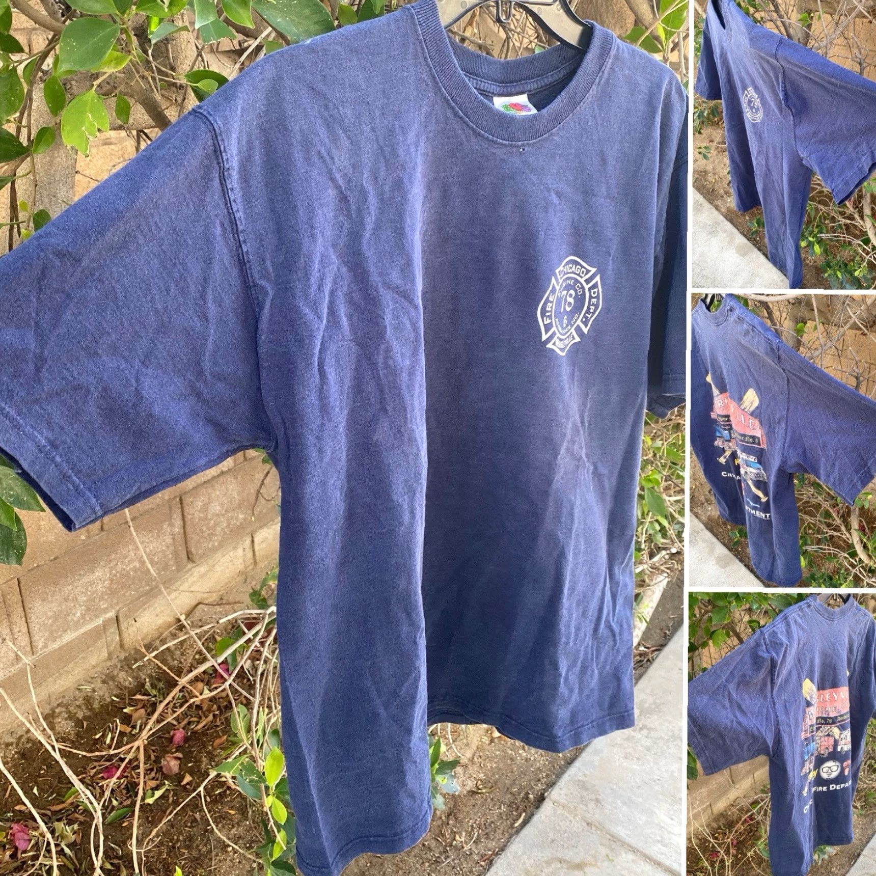 Fruit Of The Loom VINTAGE Chicago Fire Dept Wrigleyville Engine 78 Ambulance 6 T Shirt Worn Sz XL Nike Shirt Mens Blues City Fire 2000s 90s Theme Size US XL / EU 56 / 4 - 2 Thumbnail